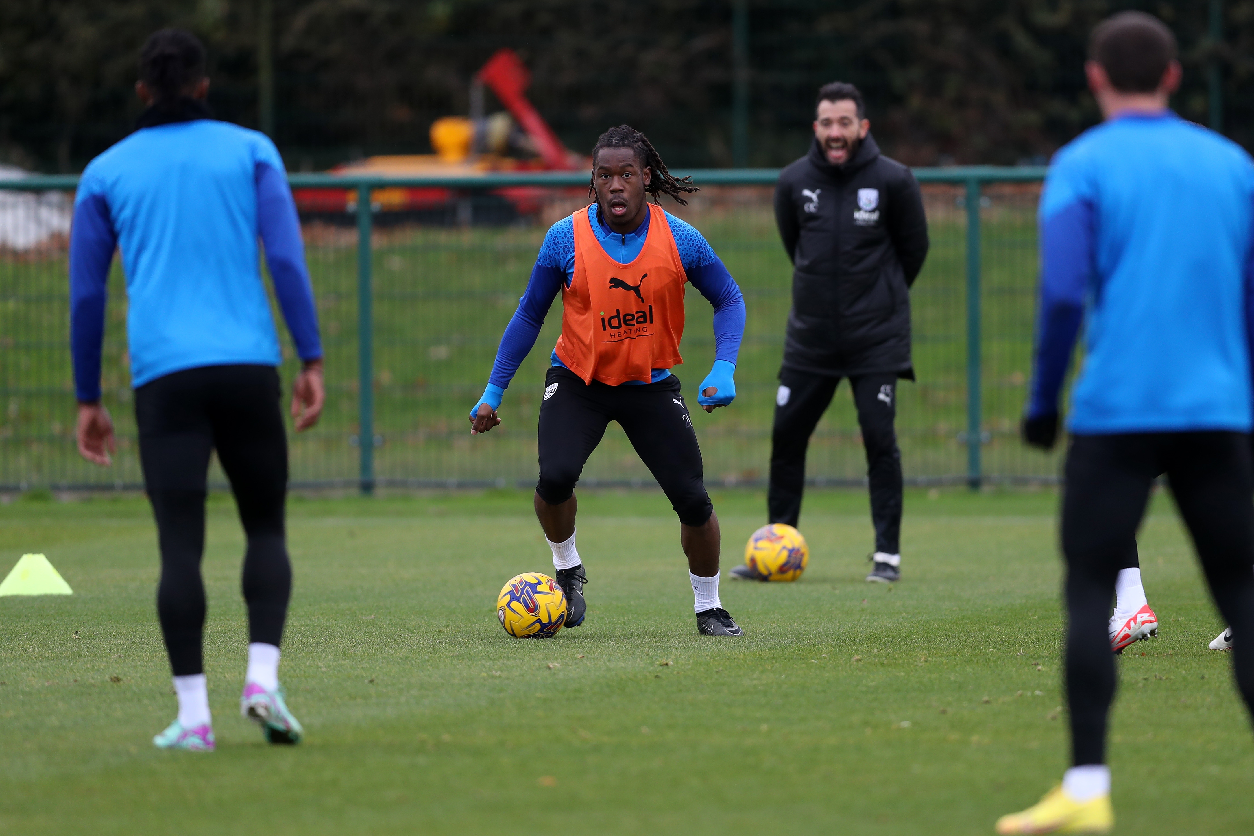 Brandon Thomas-Asante on the ball in training 