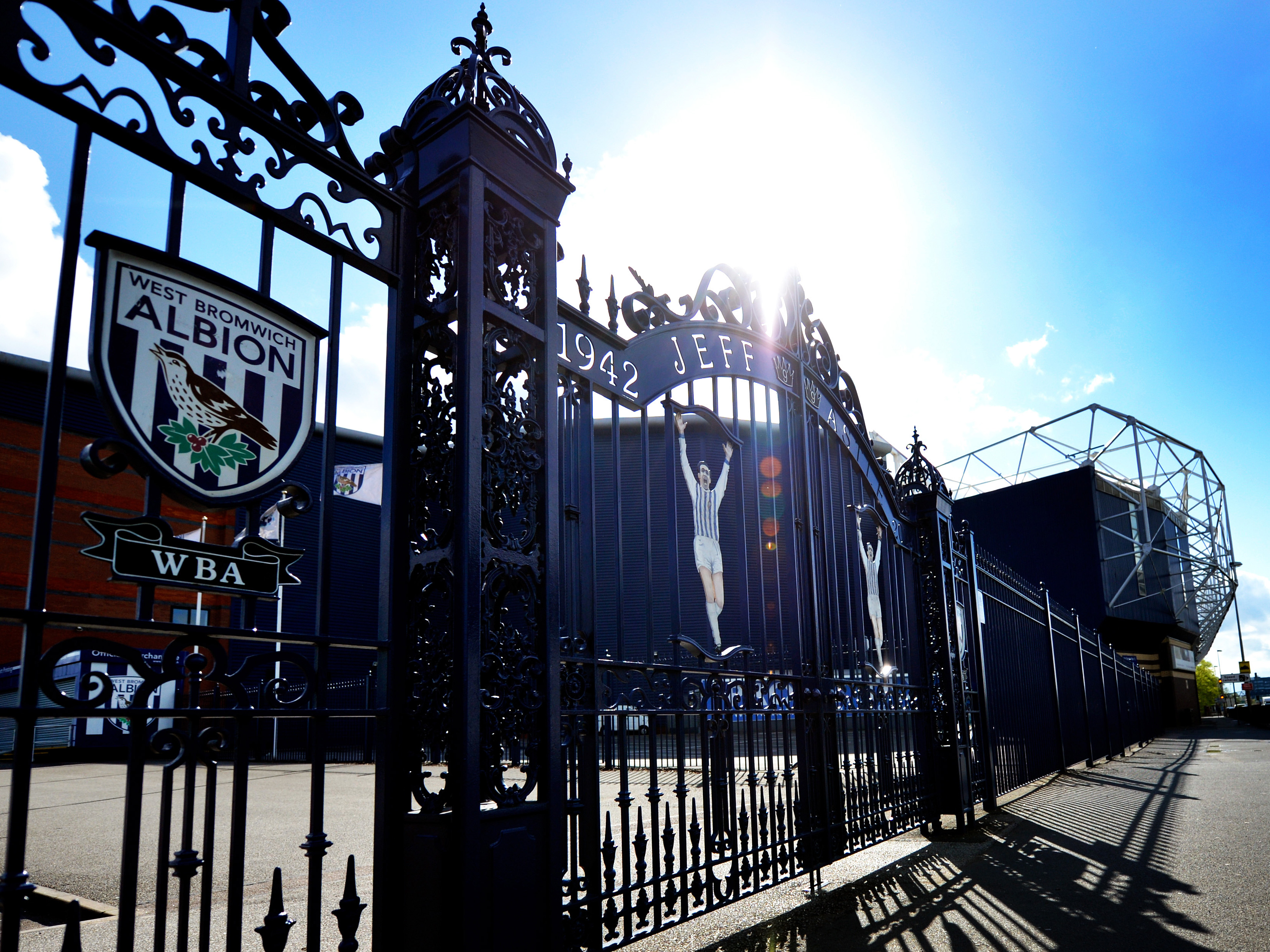 Astle Gates in the sunshine at The Hawthorns