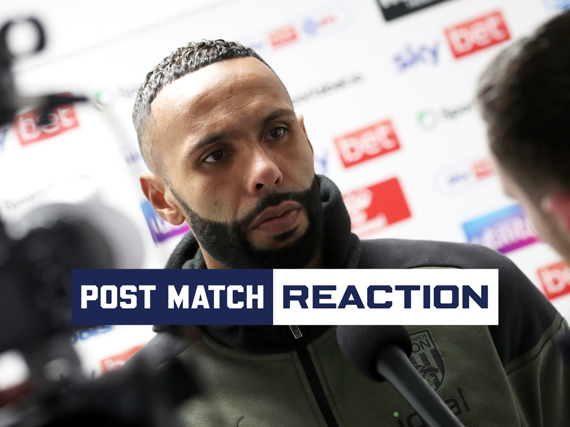 A photo of Kyle Bartley in a graphic stating 'post match raection'