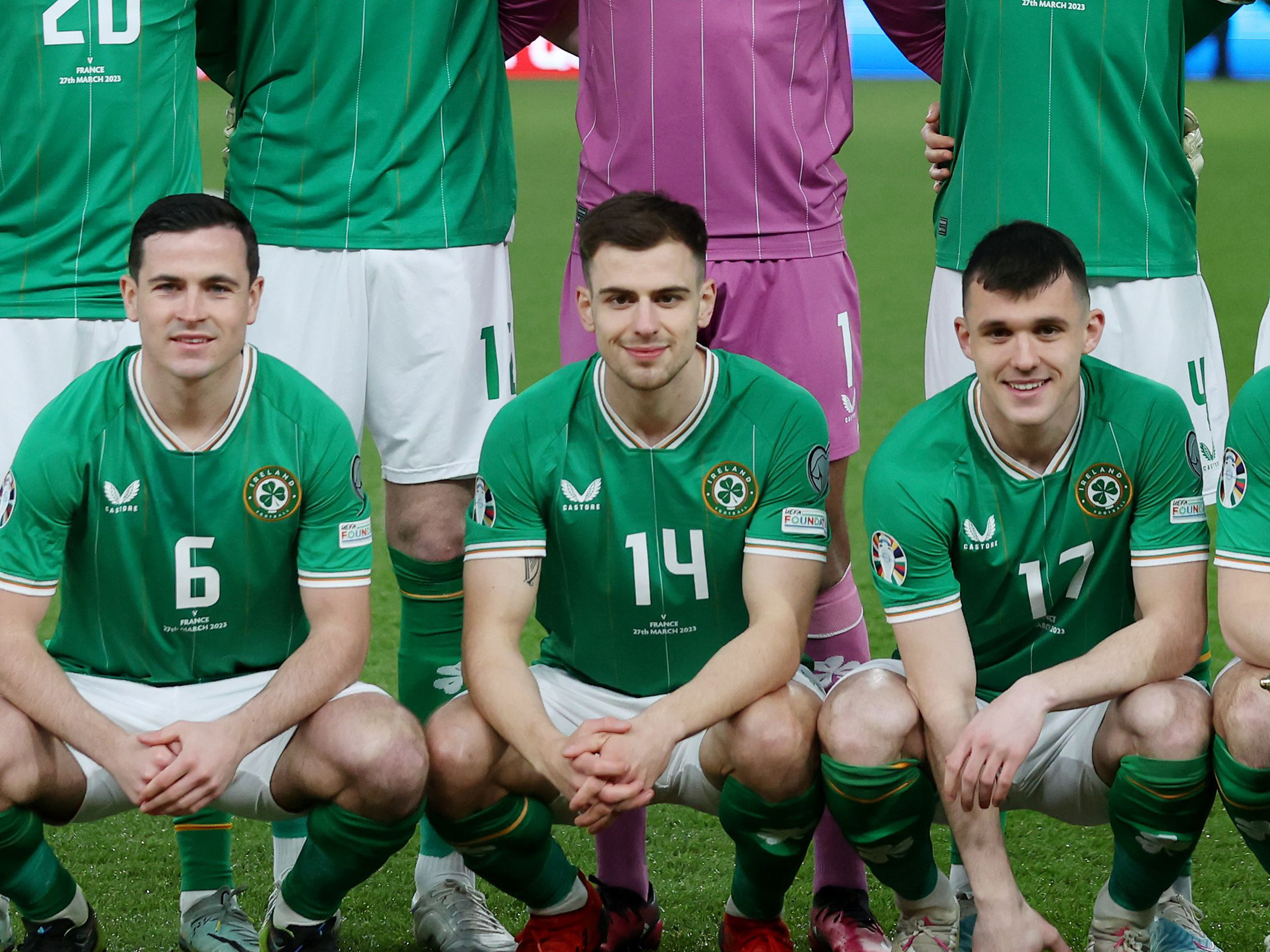Jayson Molumby posing for a team photo while playing for the Republic of Ireland