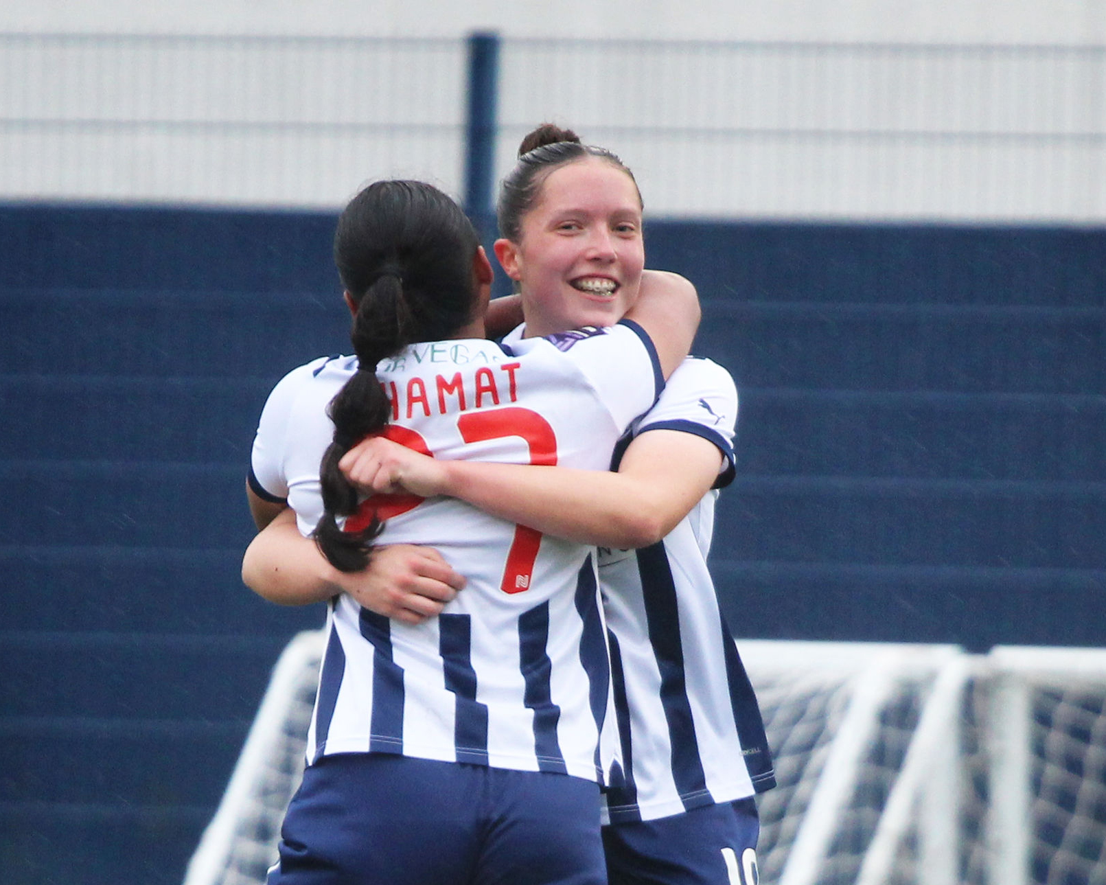 Beth McGowan celebrates on her Albion debut.