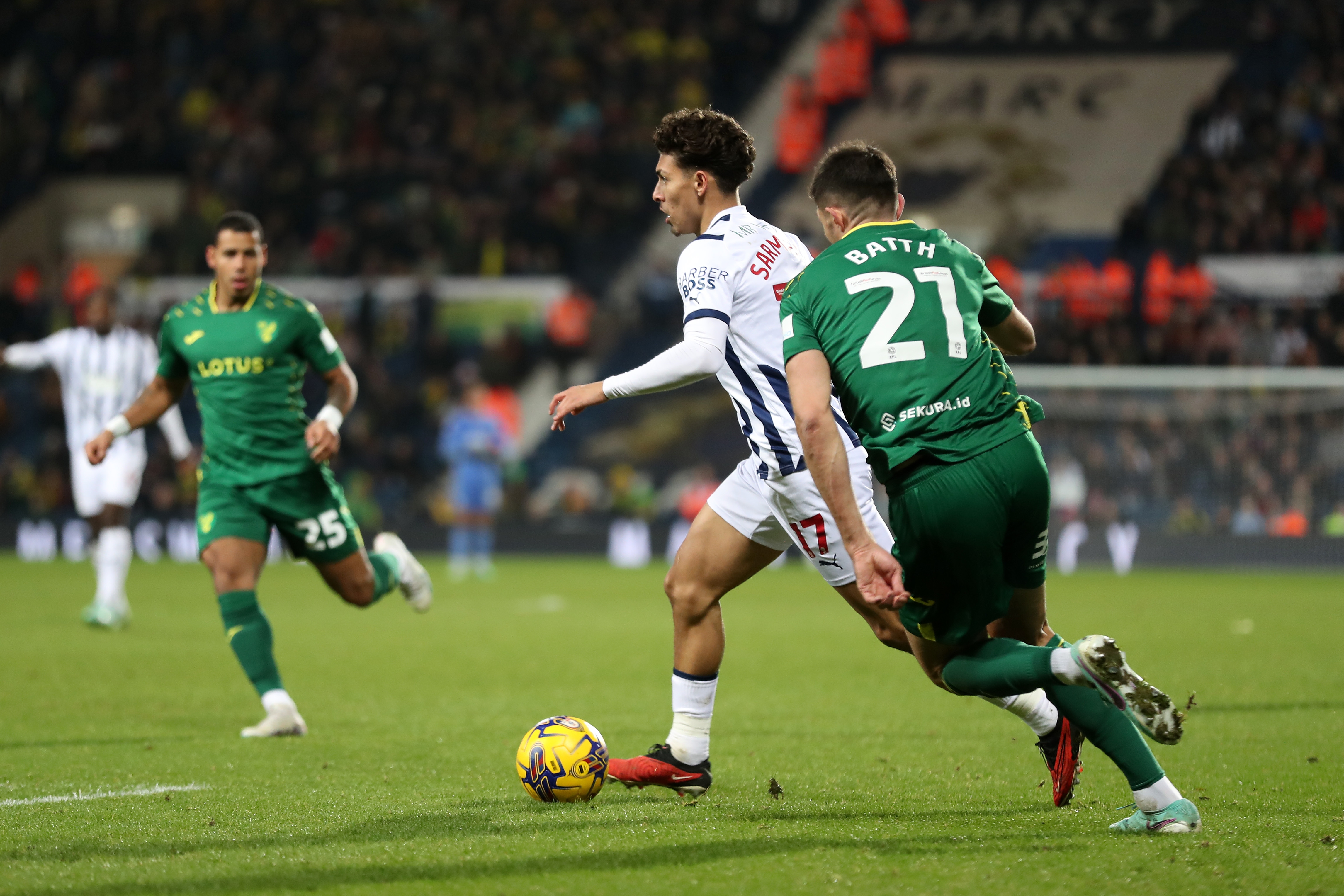 Jeremy Sarmiento on the ball against Norwich