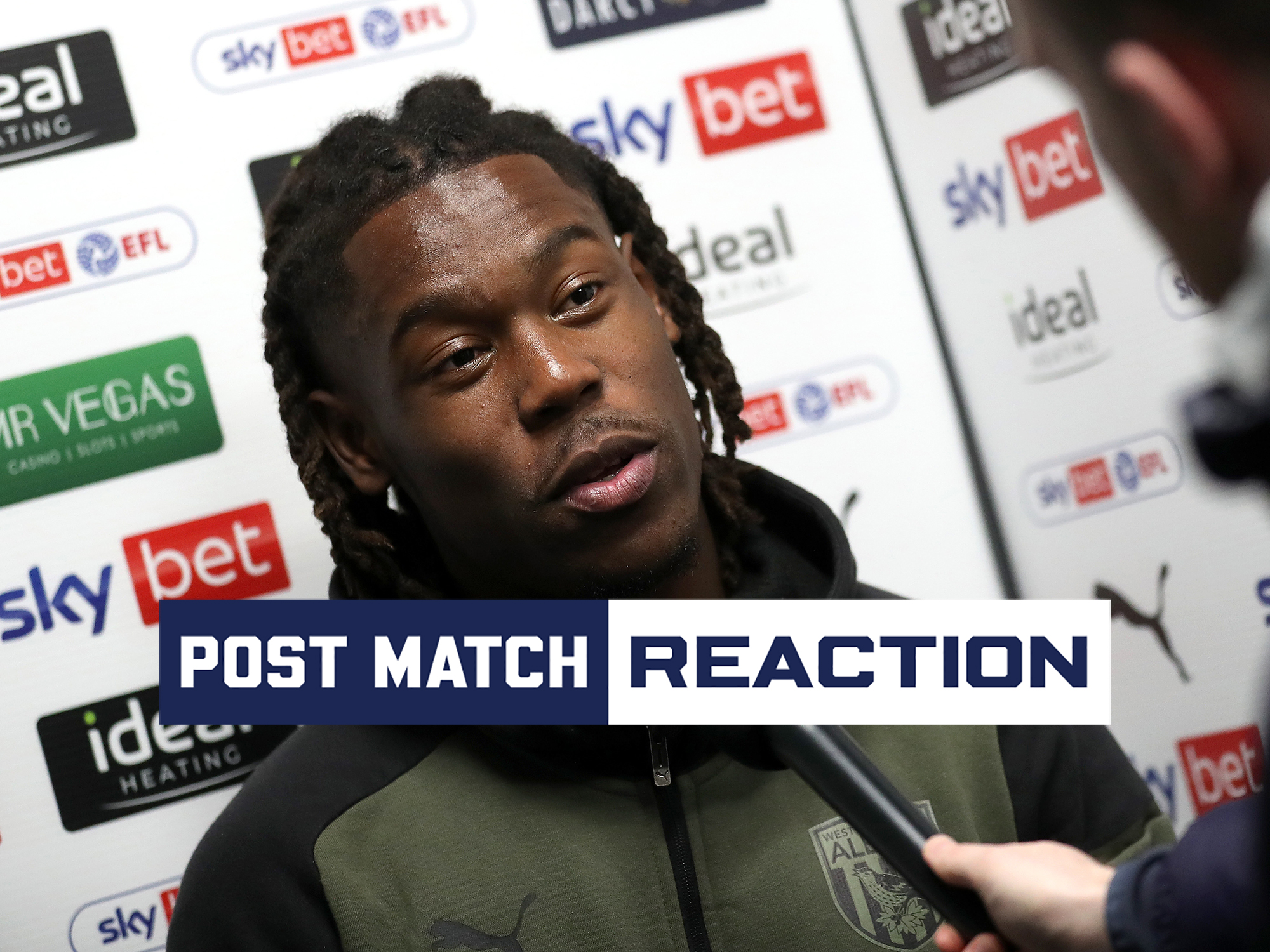 Brandon Thomas-Asante is interviewed after Albion's draw against Stoke