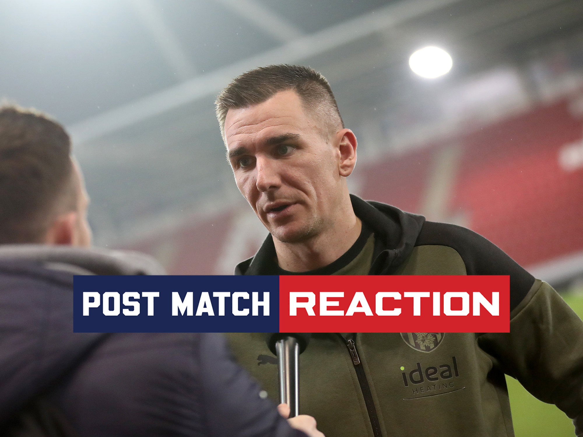 Jed Wallace is interviewed after Albion's game at Rotherham
