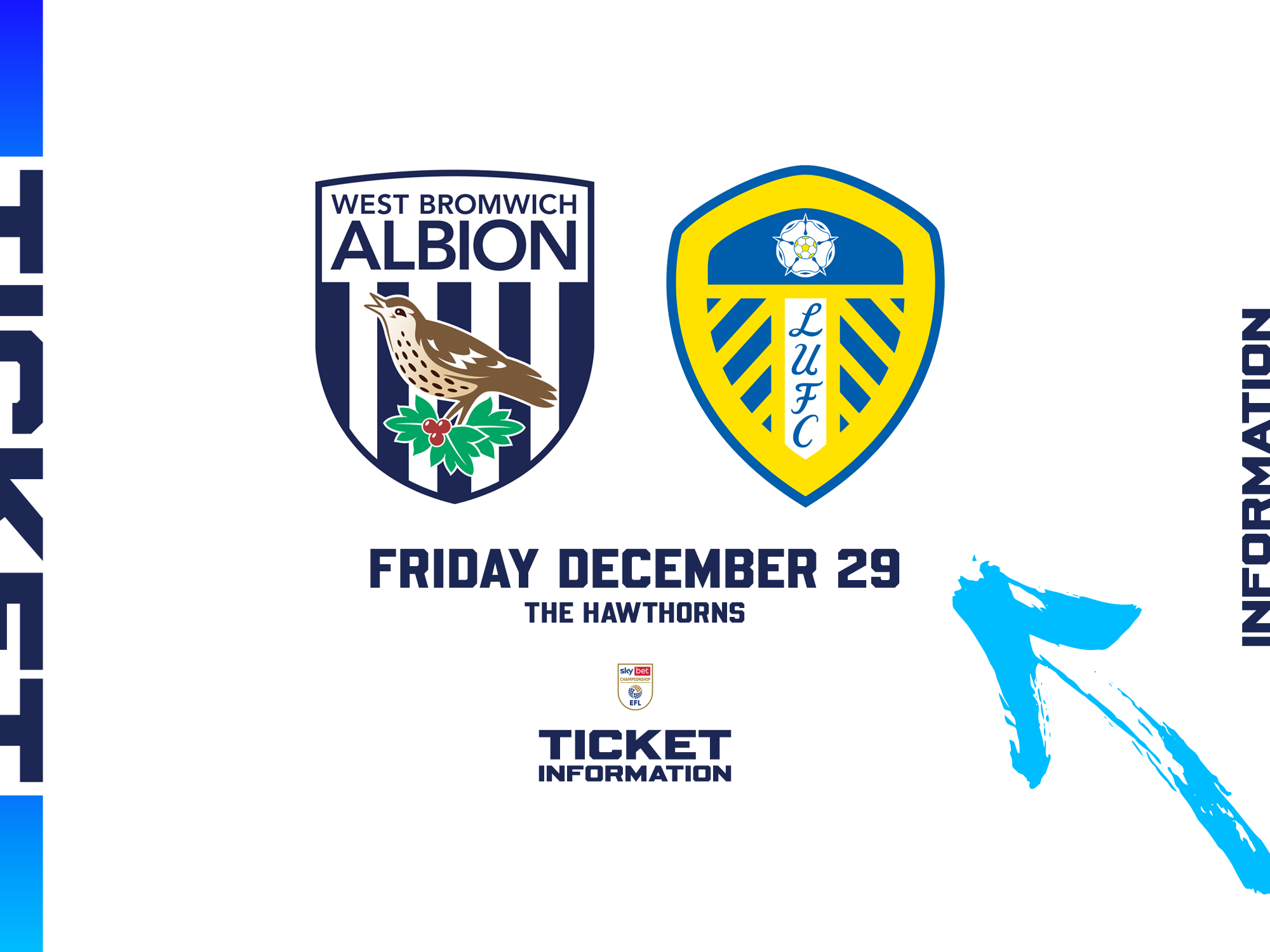 Albion and Leeds United badges on the home ticket graphic 