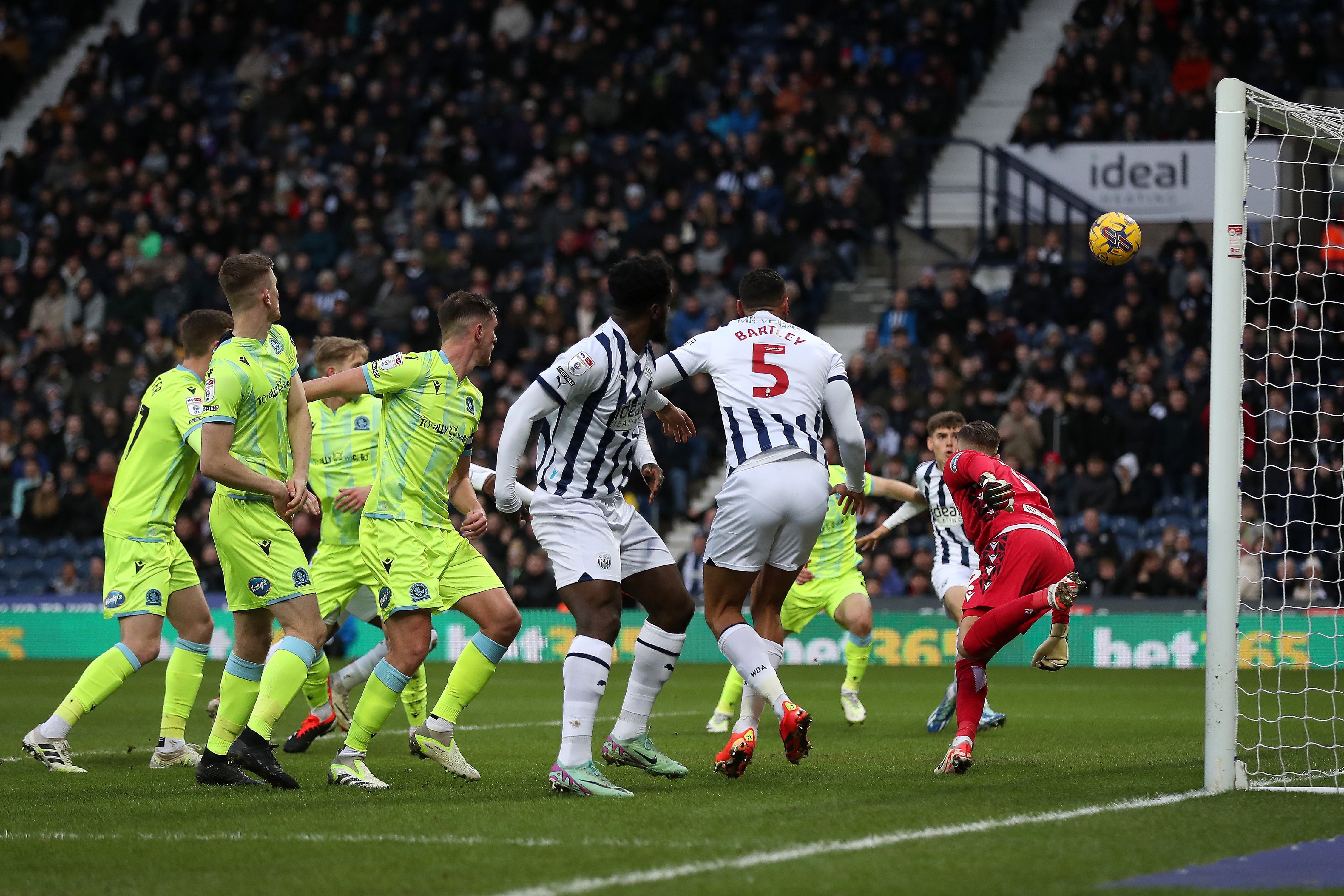 Tom Fellows scores at the back post against Blackburn 