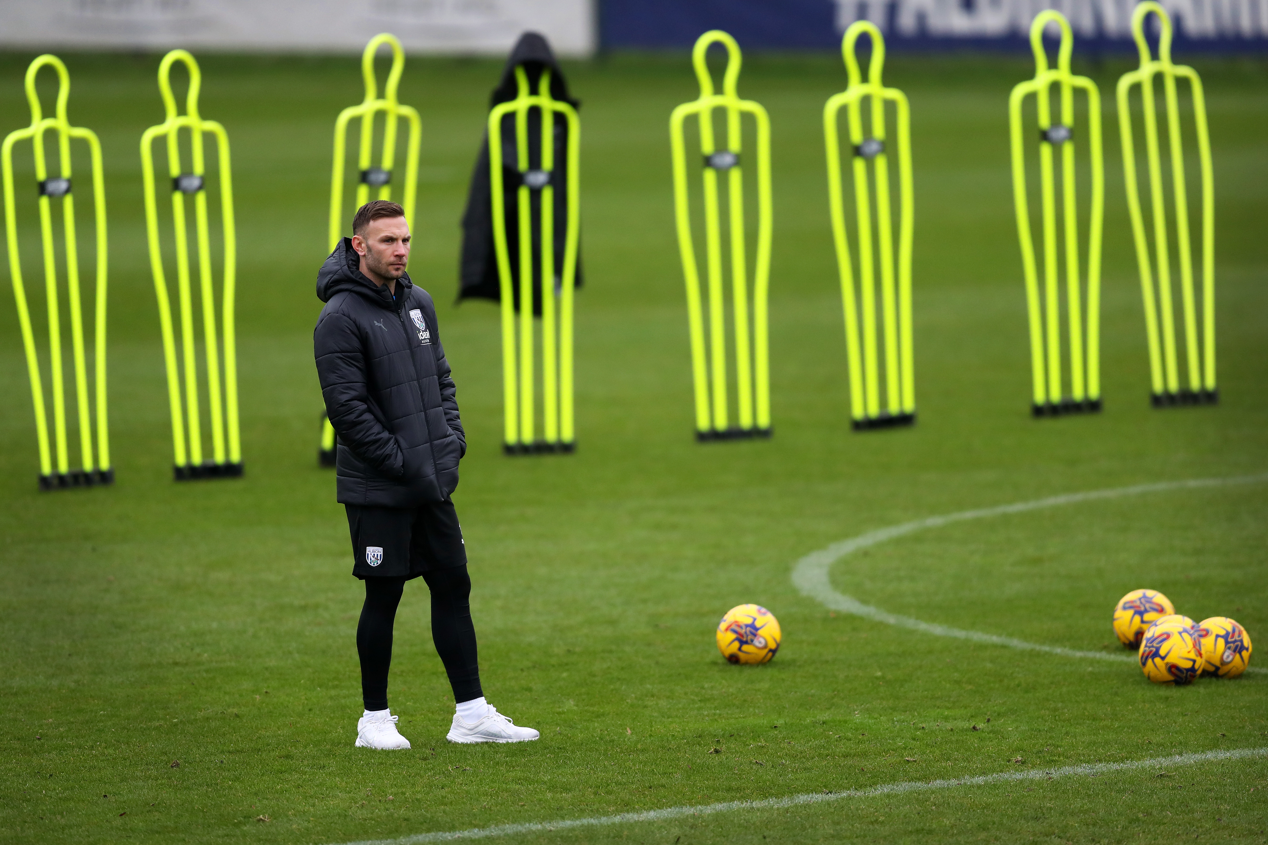 Andi Weimann stood out on the training pitch surrounded by footballs and mannequins 
