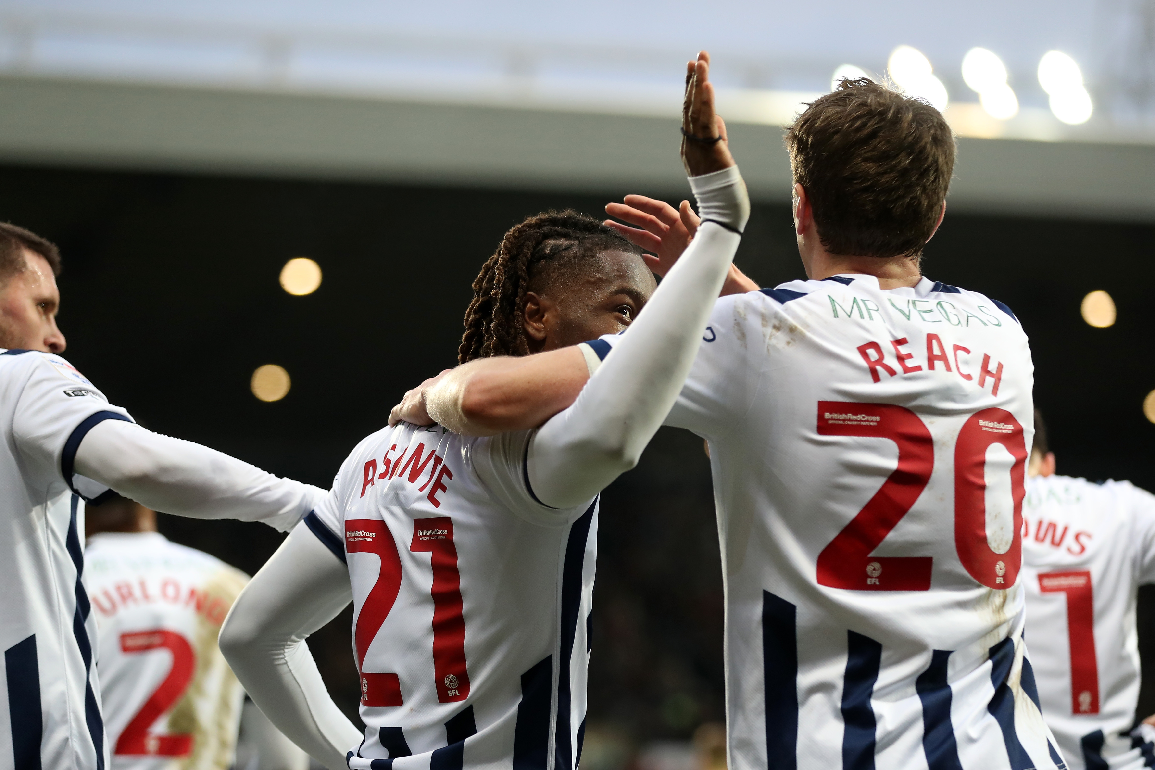 Brandon Thomas-Asante celebrates scoring against Blackburn with Adam Reach