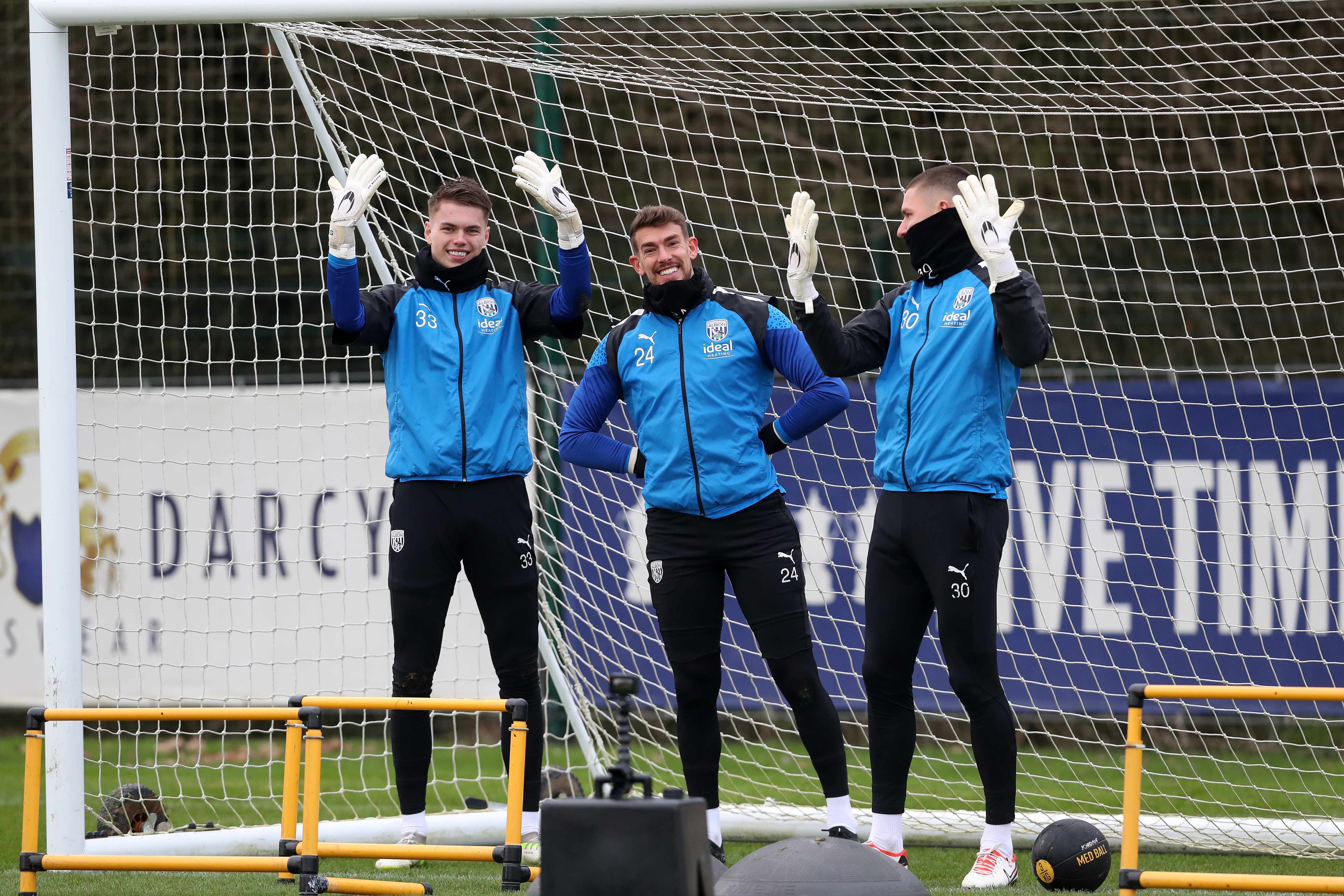 Albion players in training ahead of the clash with Blackburn Rovers.