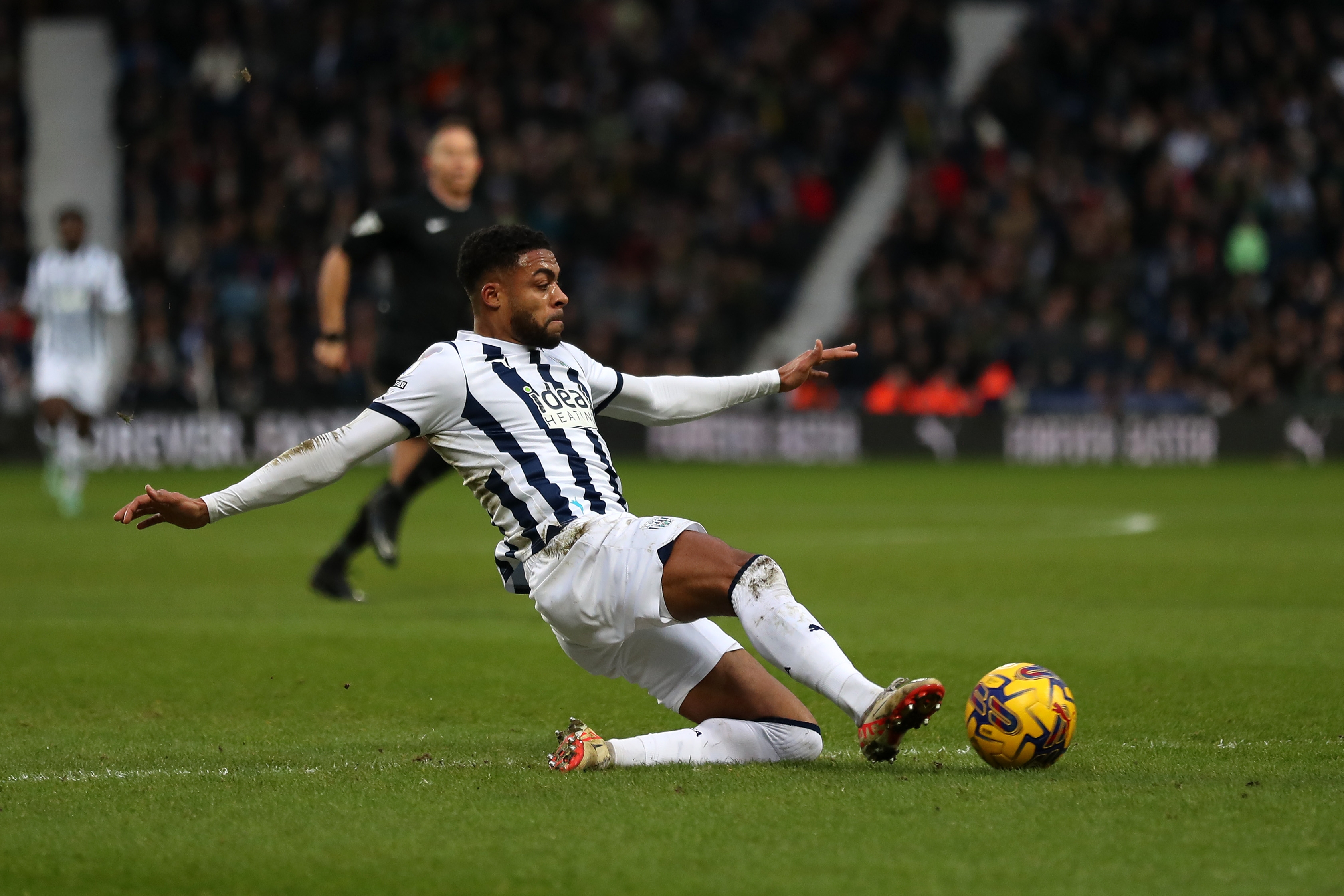 Darnell Furlong stretches for the ball against Blackburn 