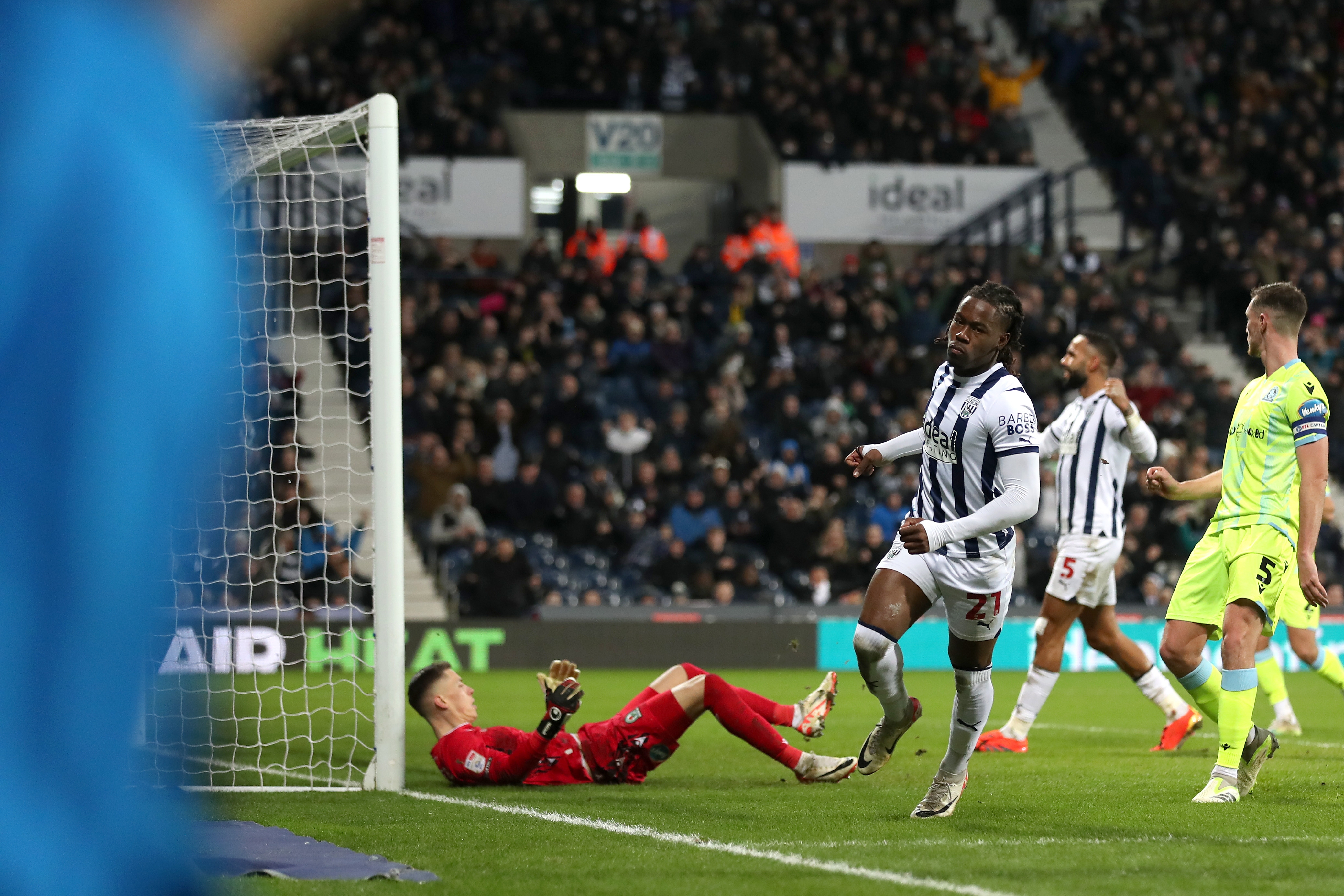 Brandon Thomas-Asante celebrates scoring his second against Blackburn 