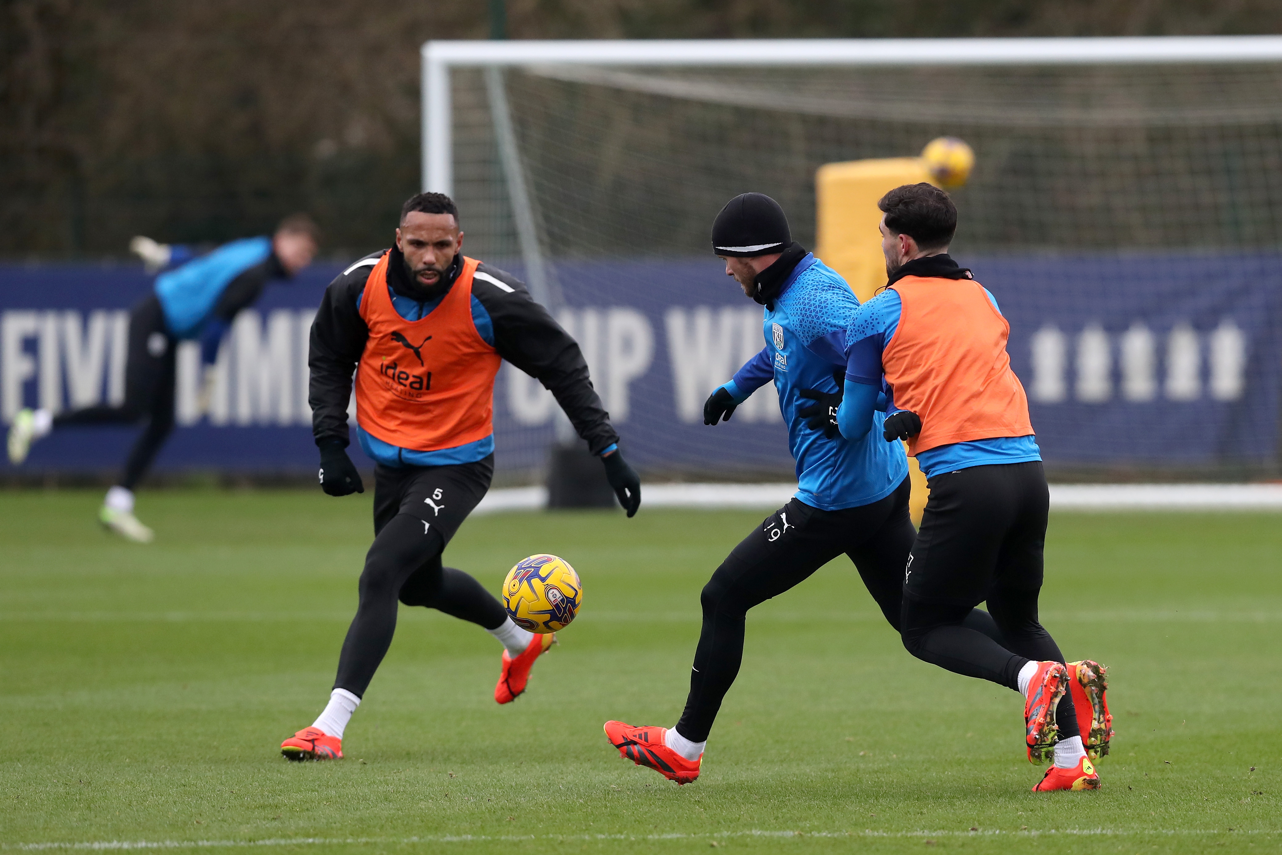 Albion players in training ahead of the clash with Blackburn Rovers.