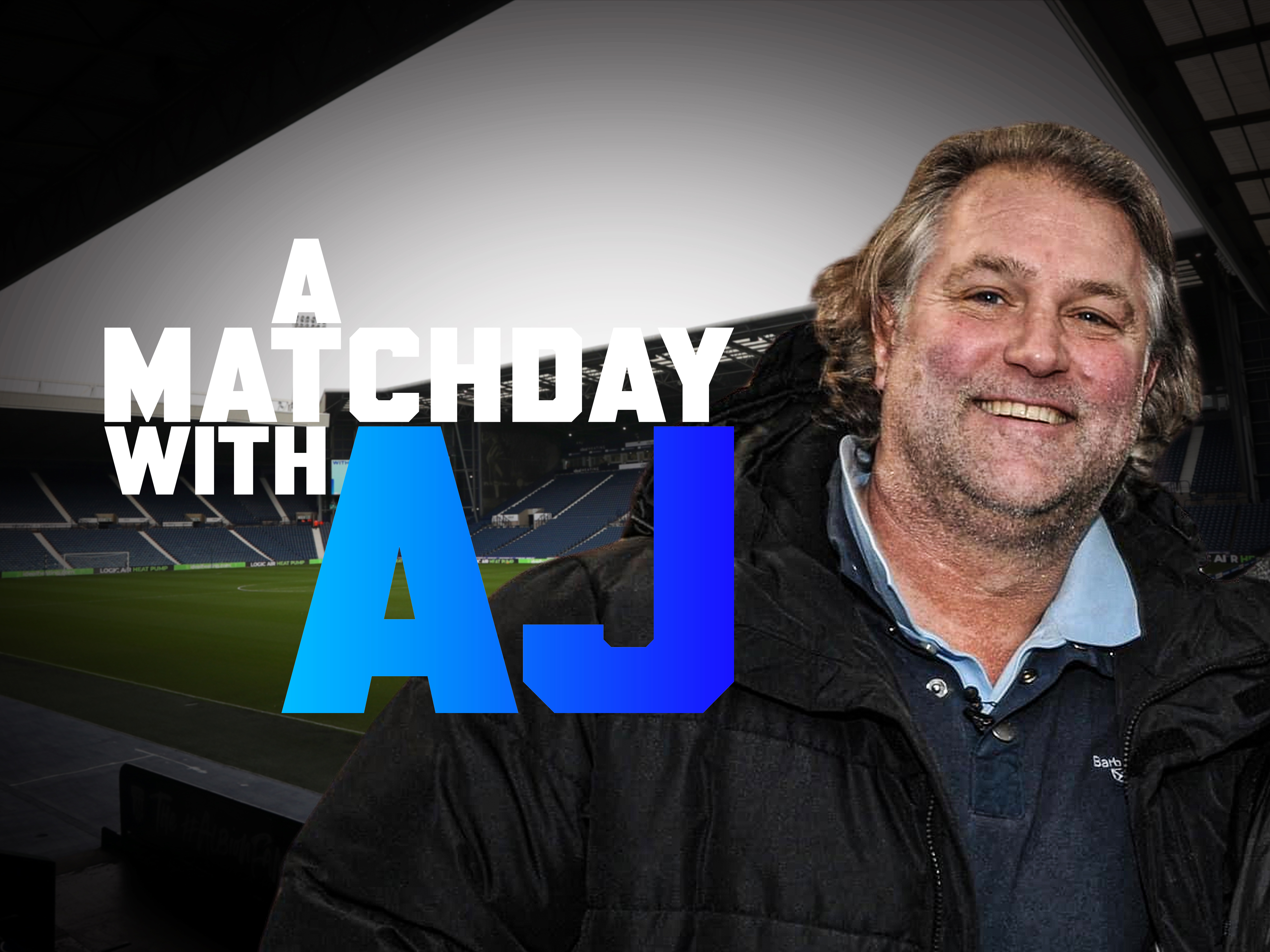 A graphic showing former player Andy Johnson with the text, 'a matchday with AJ'
