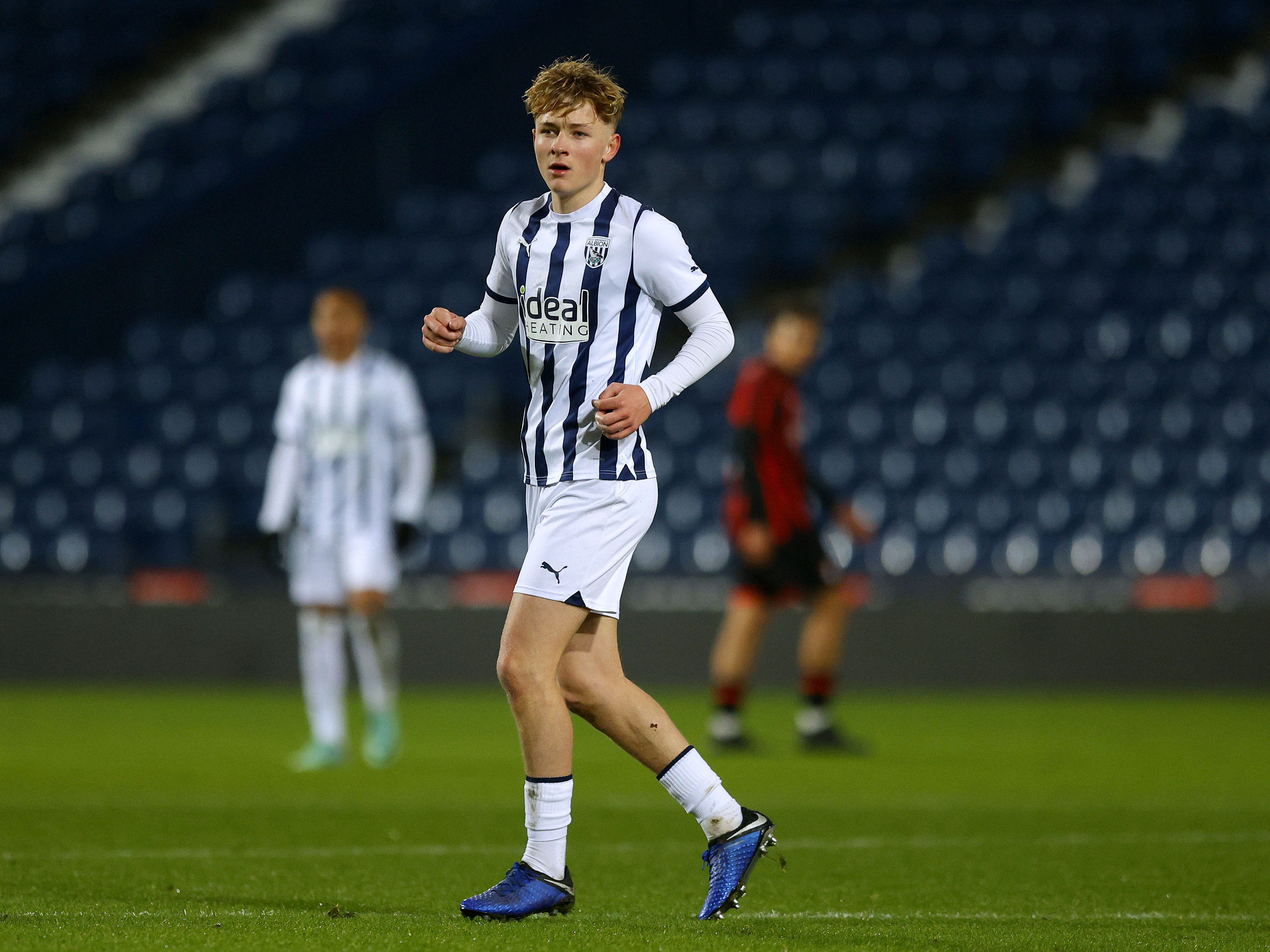 A photo of Albion U18s midfielder Ollie Bostock in action at The Hawthorns