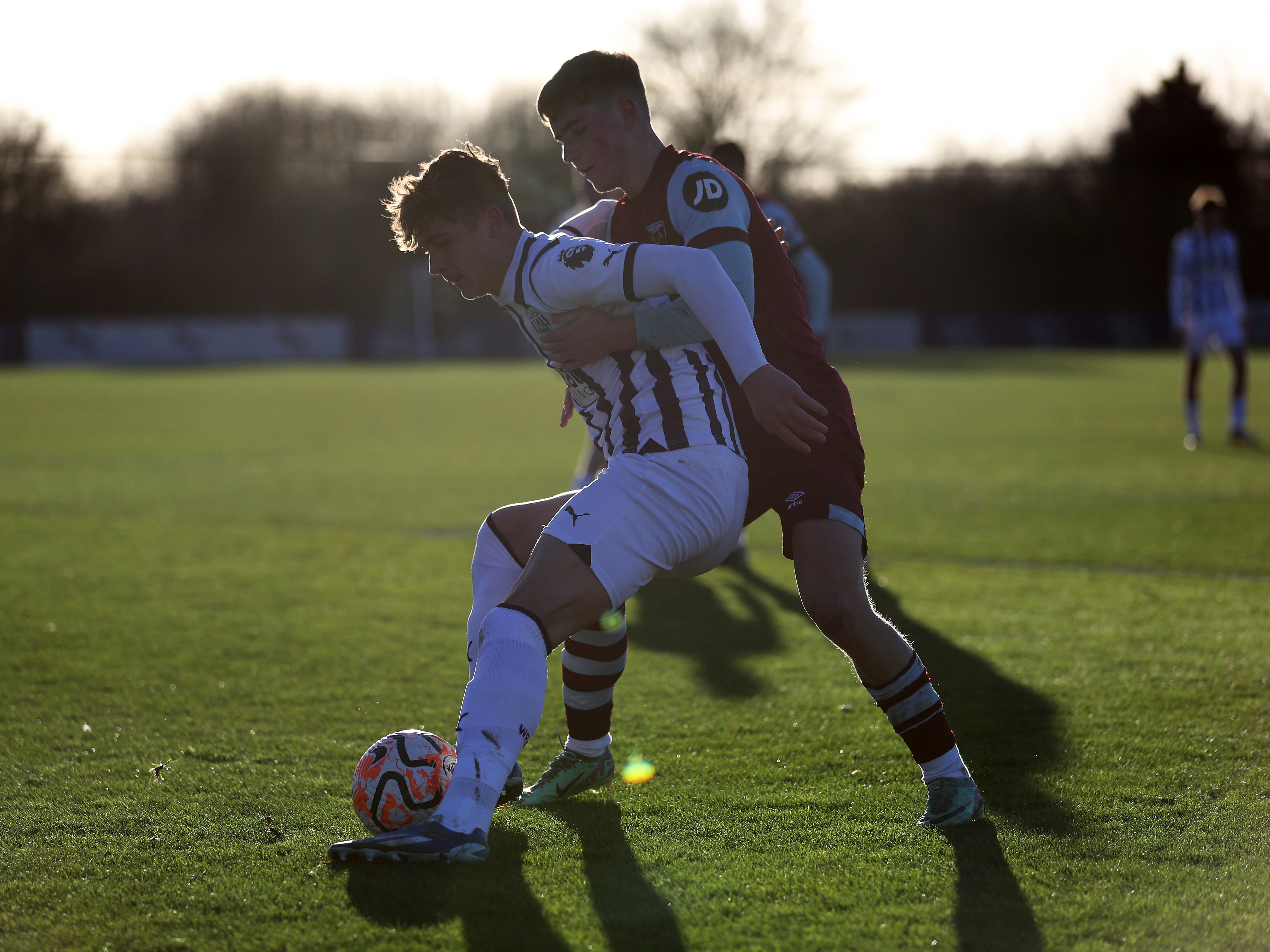 A photo of Albion midfielder Cole Deeming in action for the PL2 team against West Ham