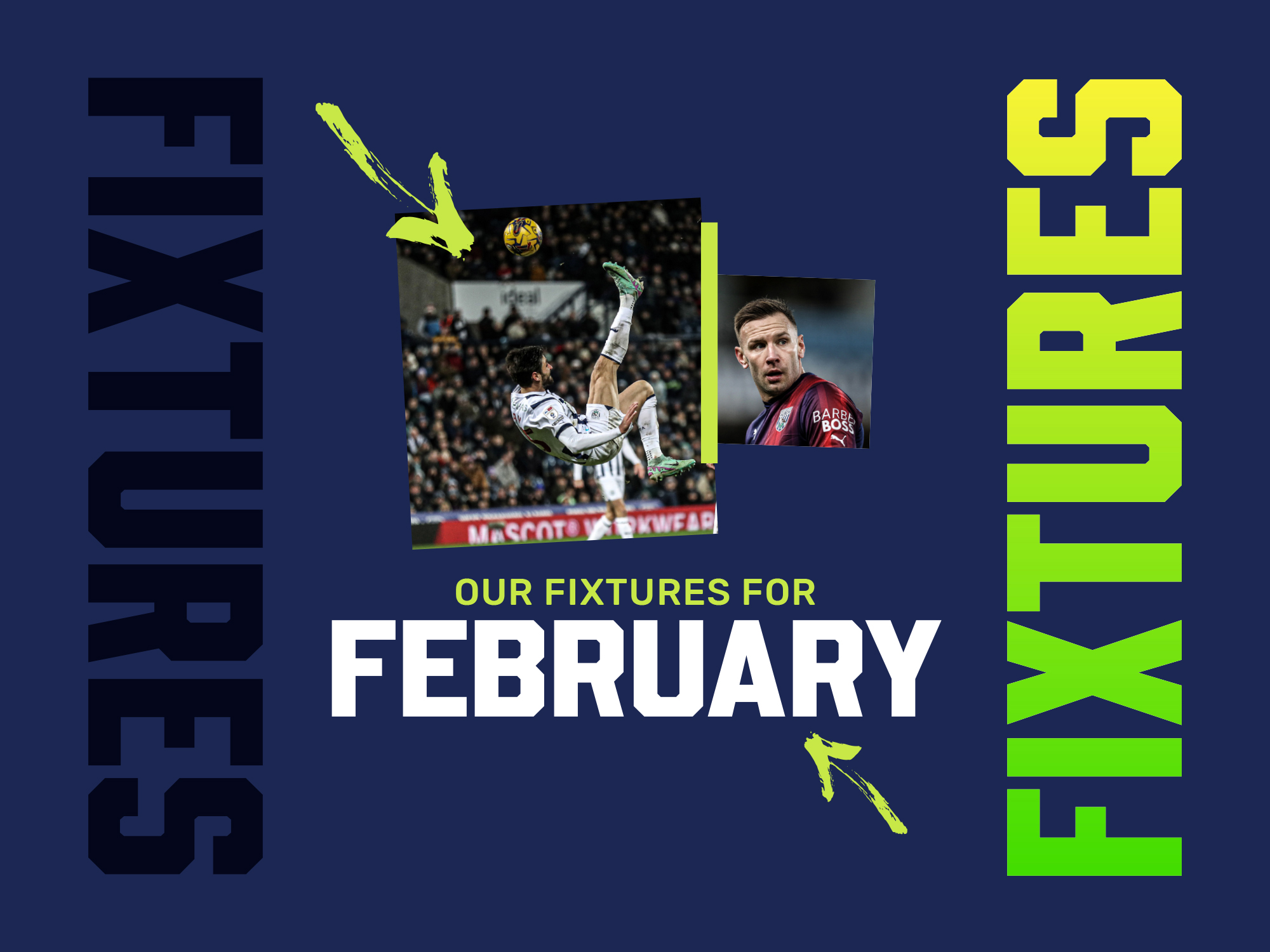 Albion's February fixture graphic 