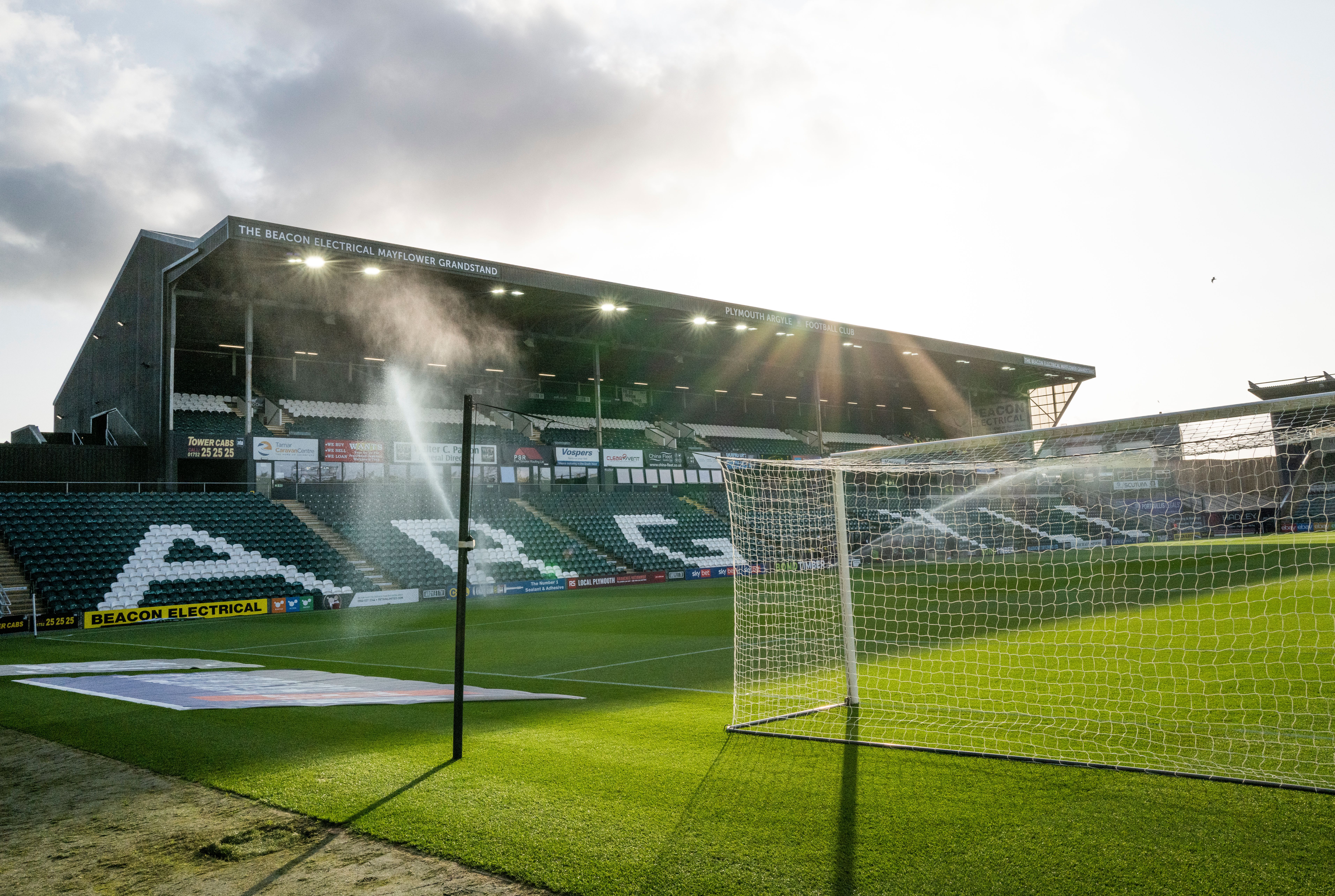 A general view of Home Park Stadium.
