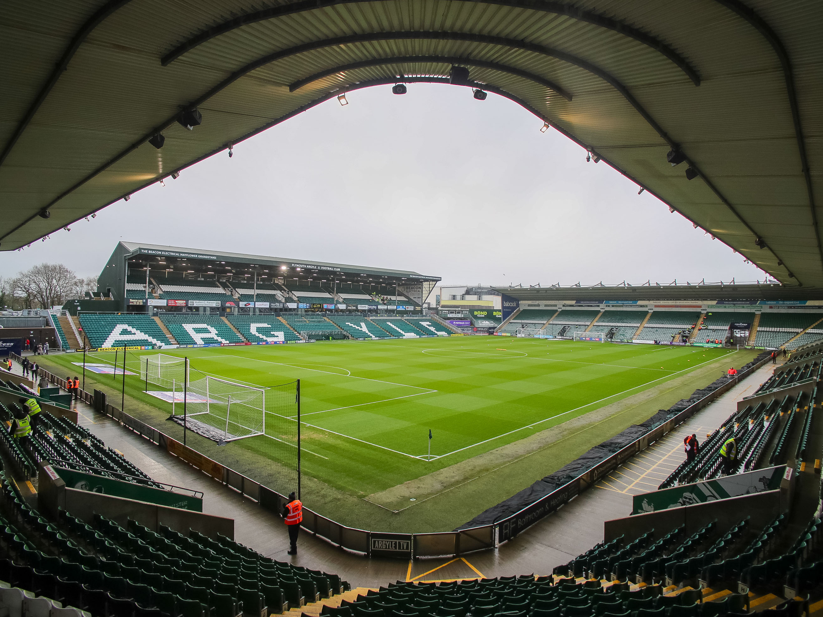 A general view of Plymouth Argyle's Home Park stadium