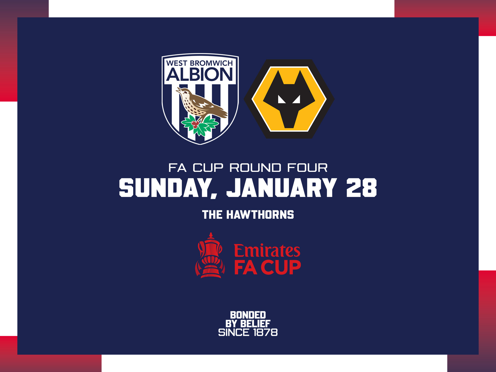 WBA and Wolves badges on the FA Cup fourth-round graphic 