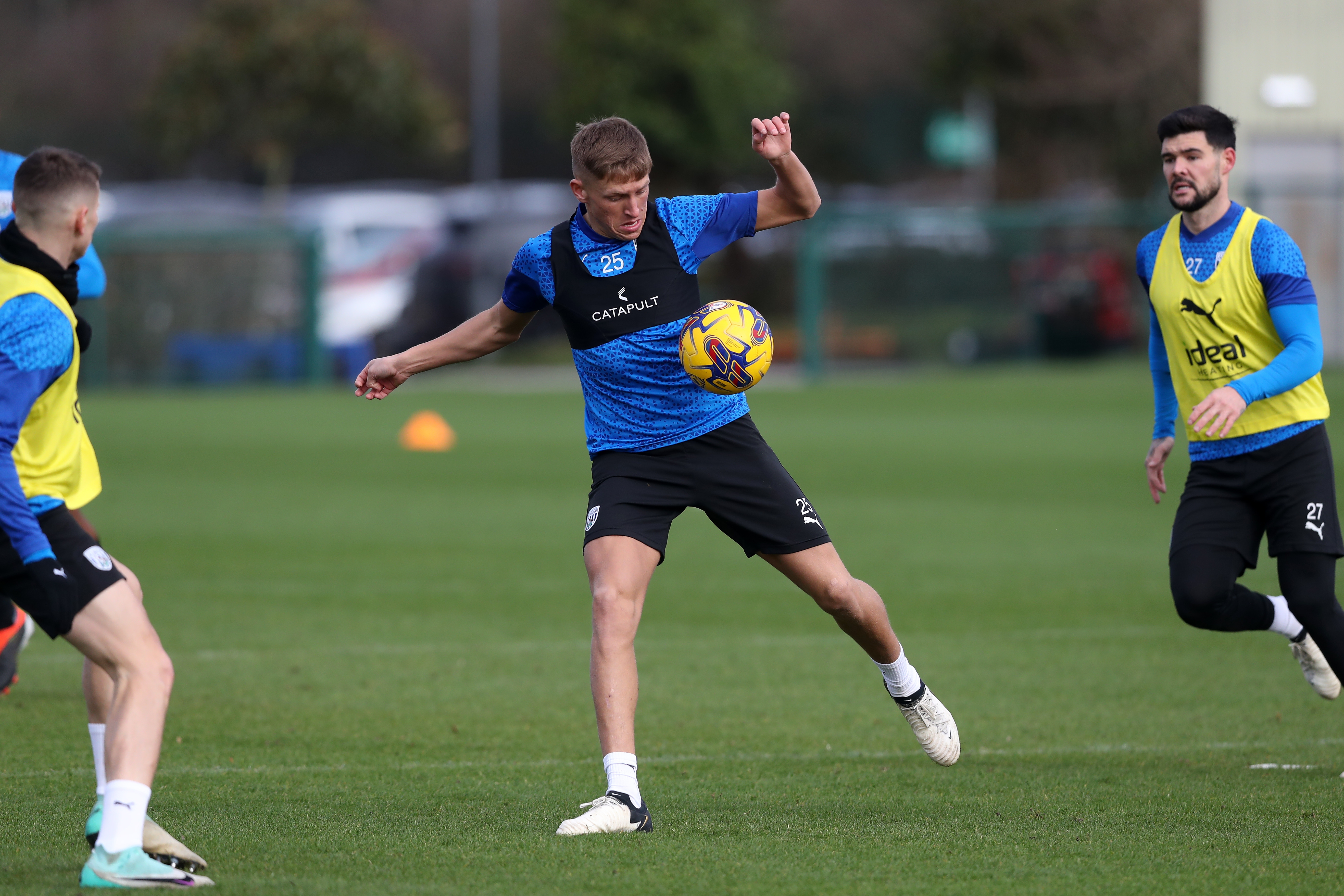 Callum Marshall on the ball during a training session