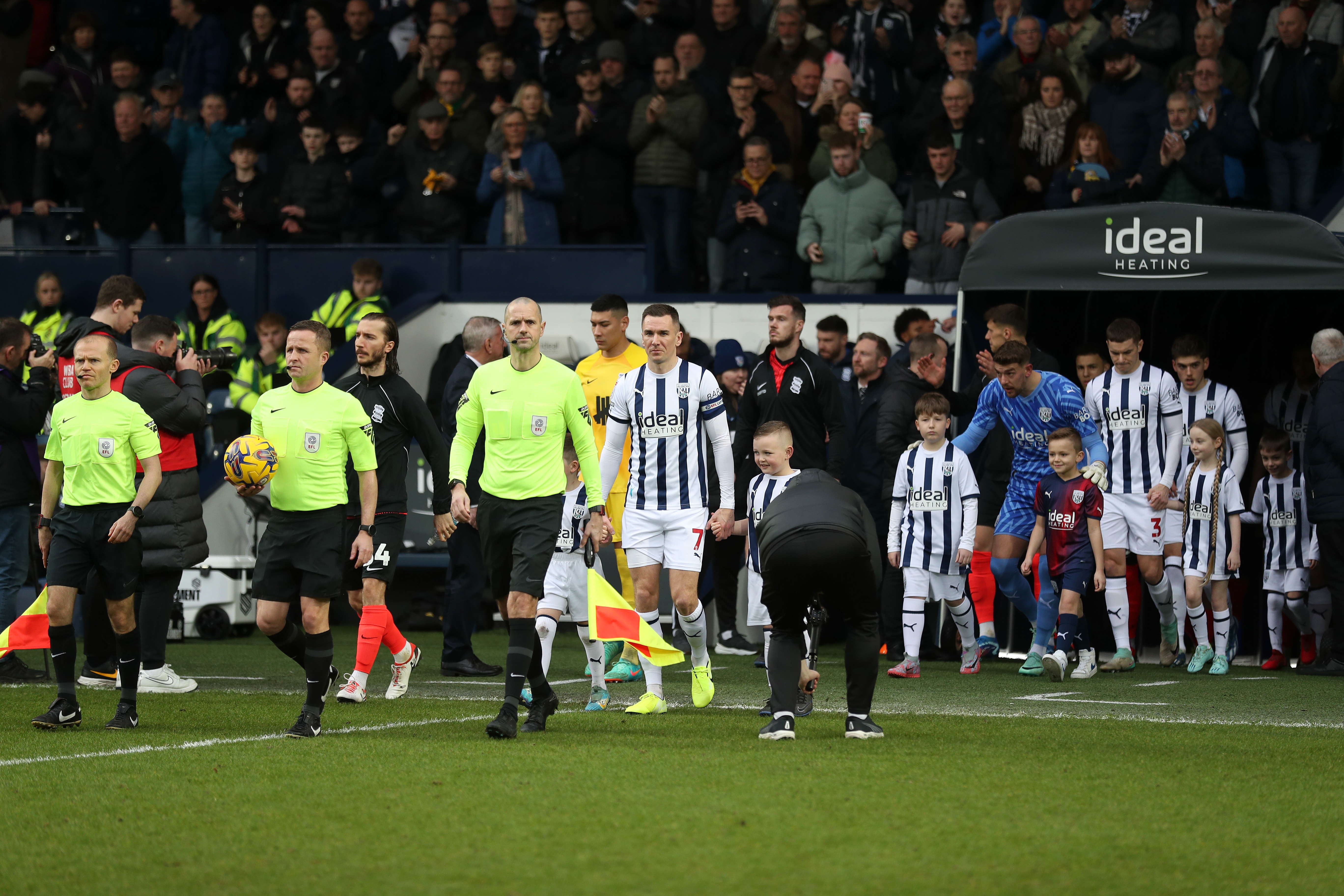 Albion players walk out of the tunnel ahead of kick-off at The Hawthorns
