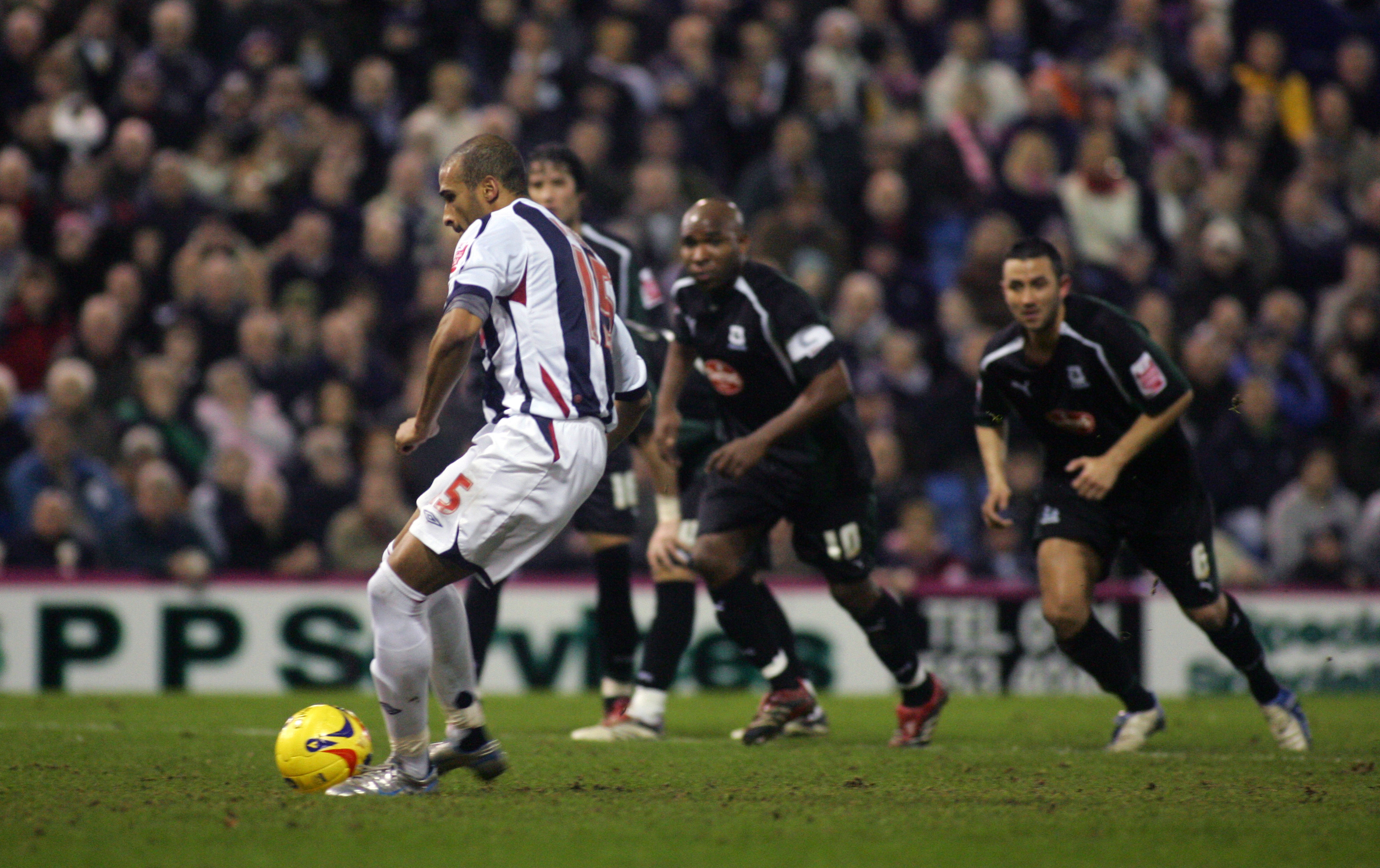 Diomansy Kamara scoring a penalty against Plymouth in 2007