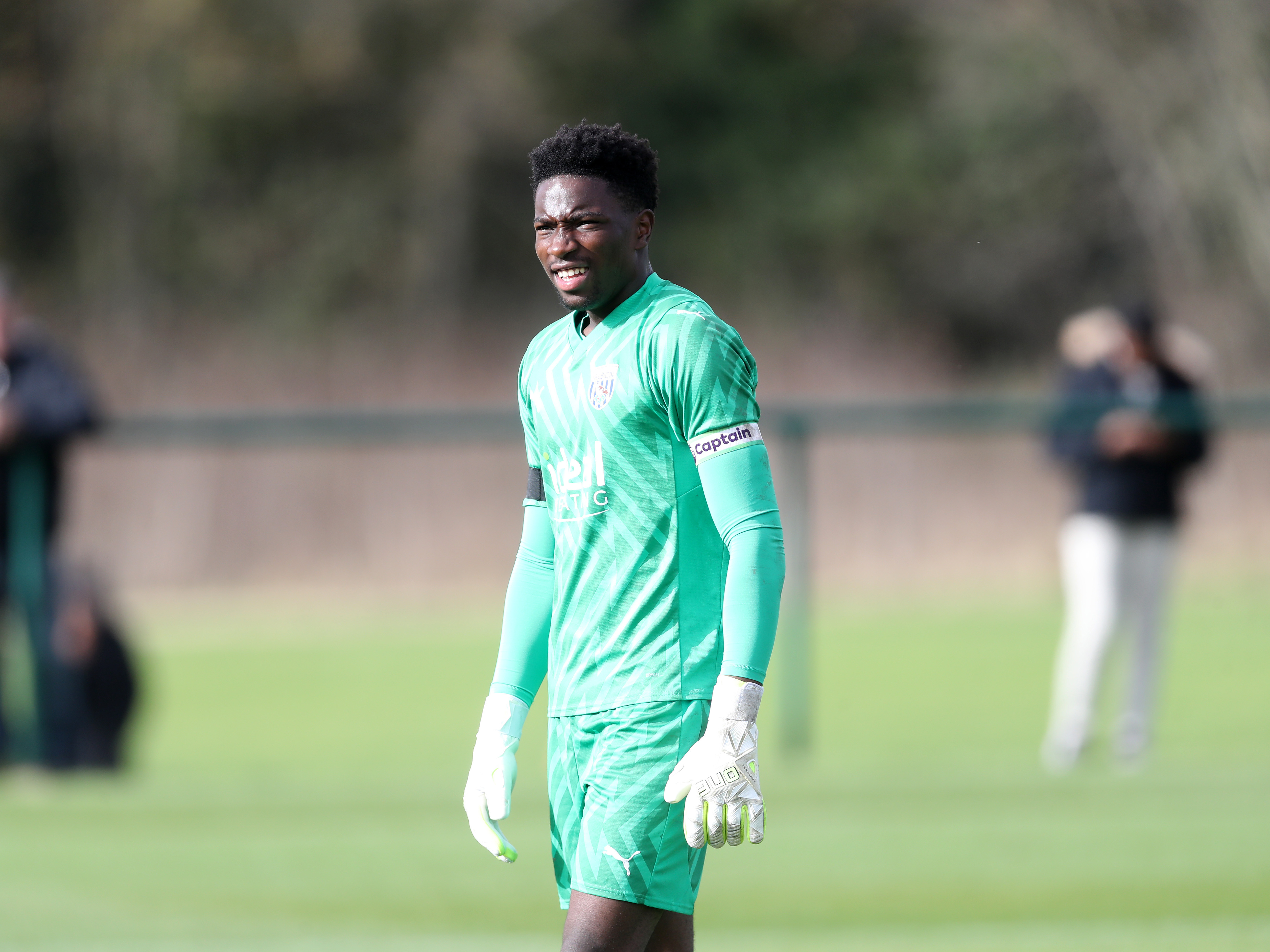 A photo of Albion academy goalkeeper Ben Cisse in action for the PL2 team at the club's training ground