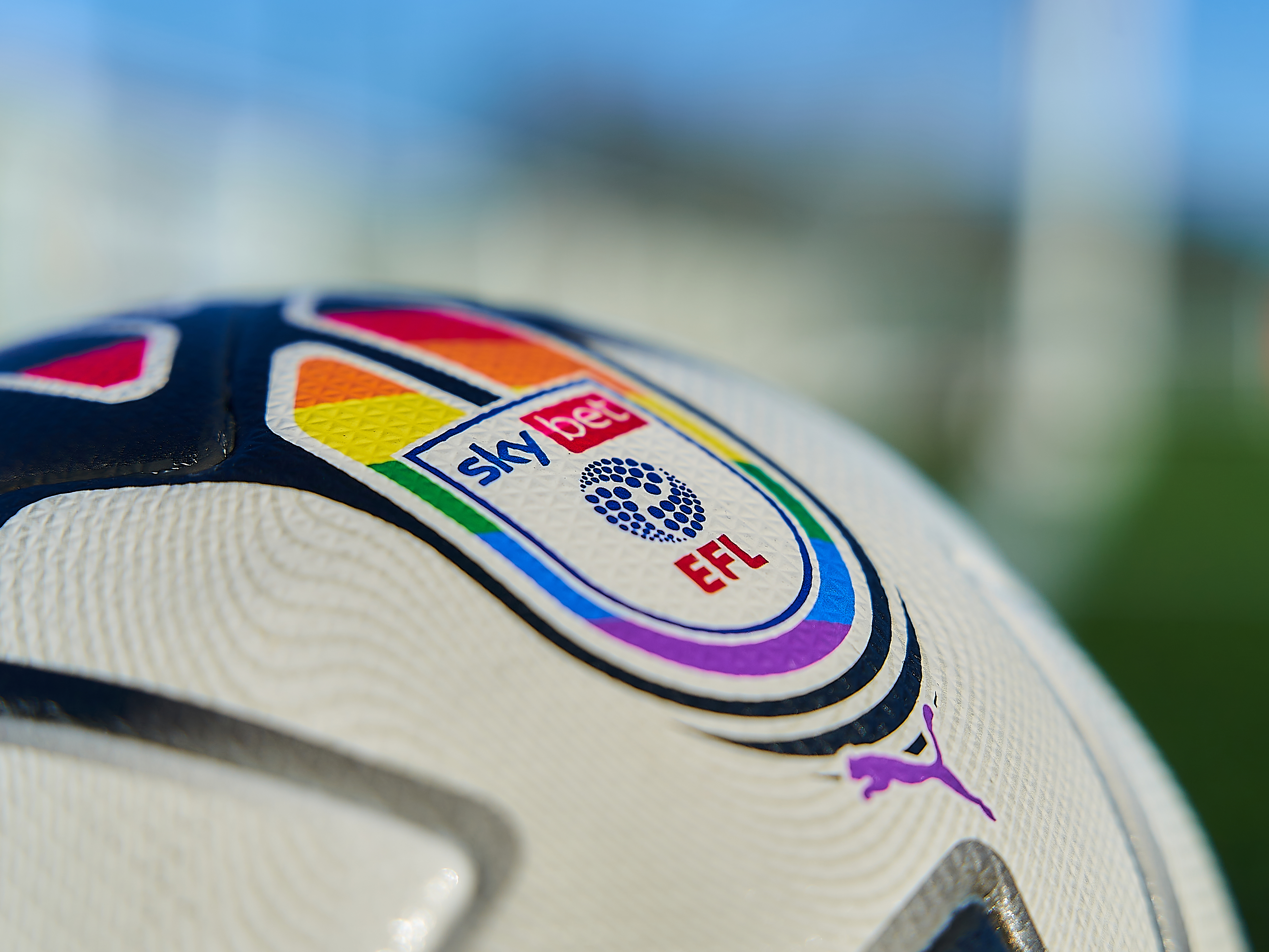 An image of a special rainbow football