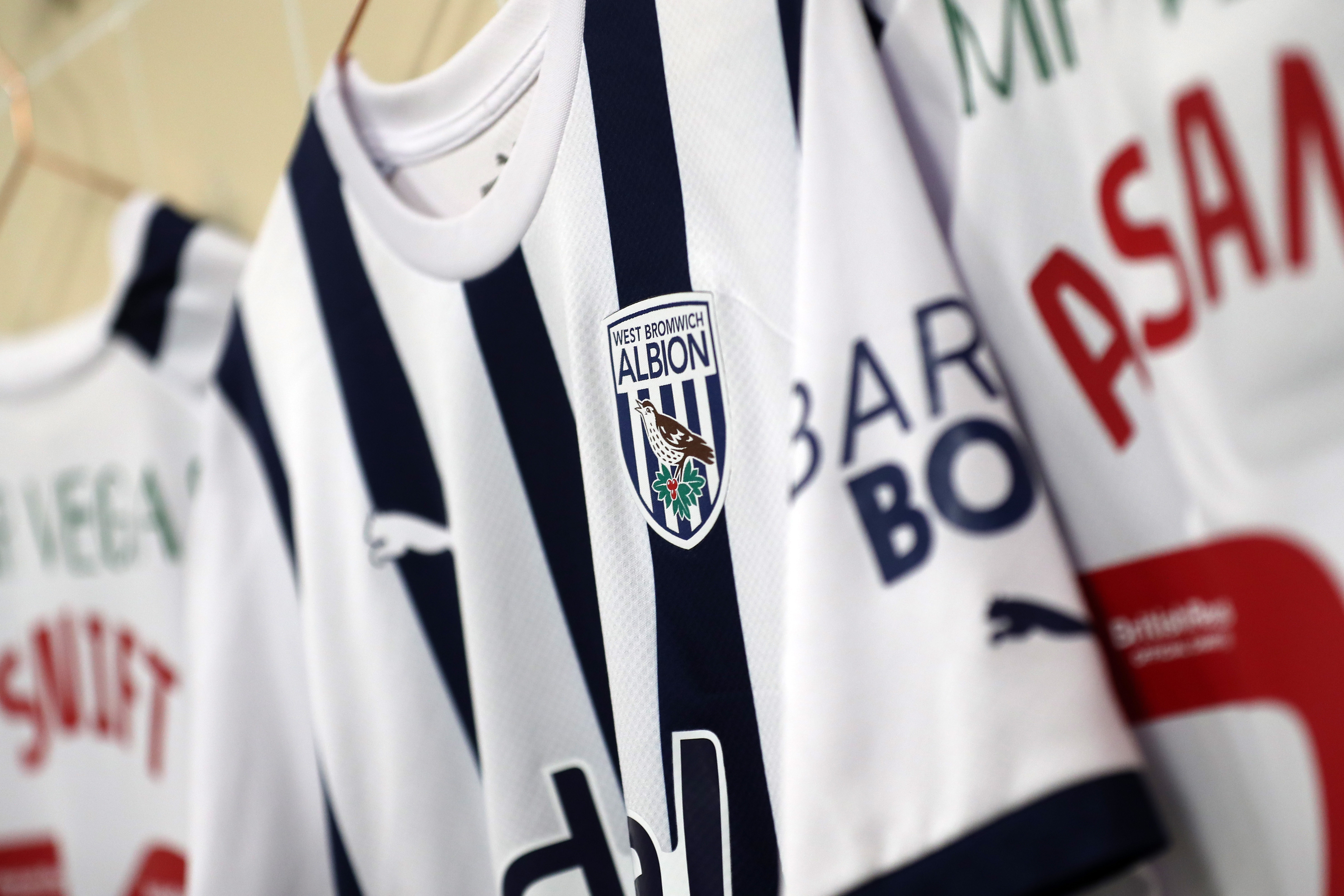 A close up shot of the home Albion shirt