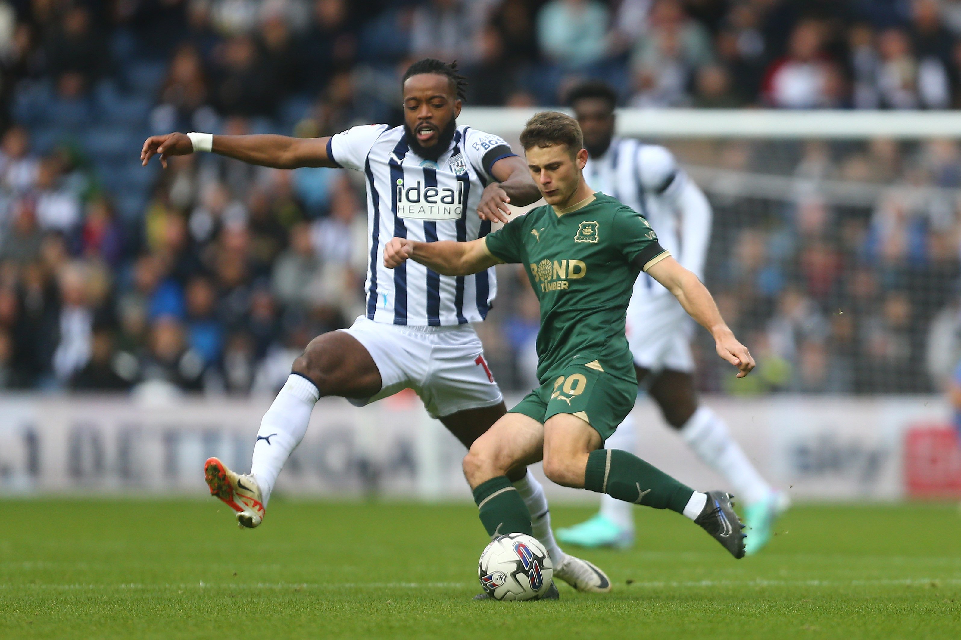 Nathaniel Chalobah attempting to win the ball against Plymouth at The Hawthorns