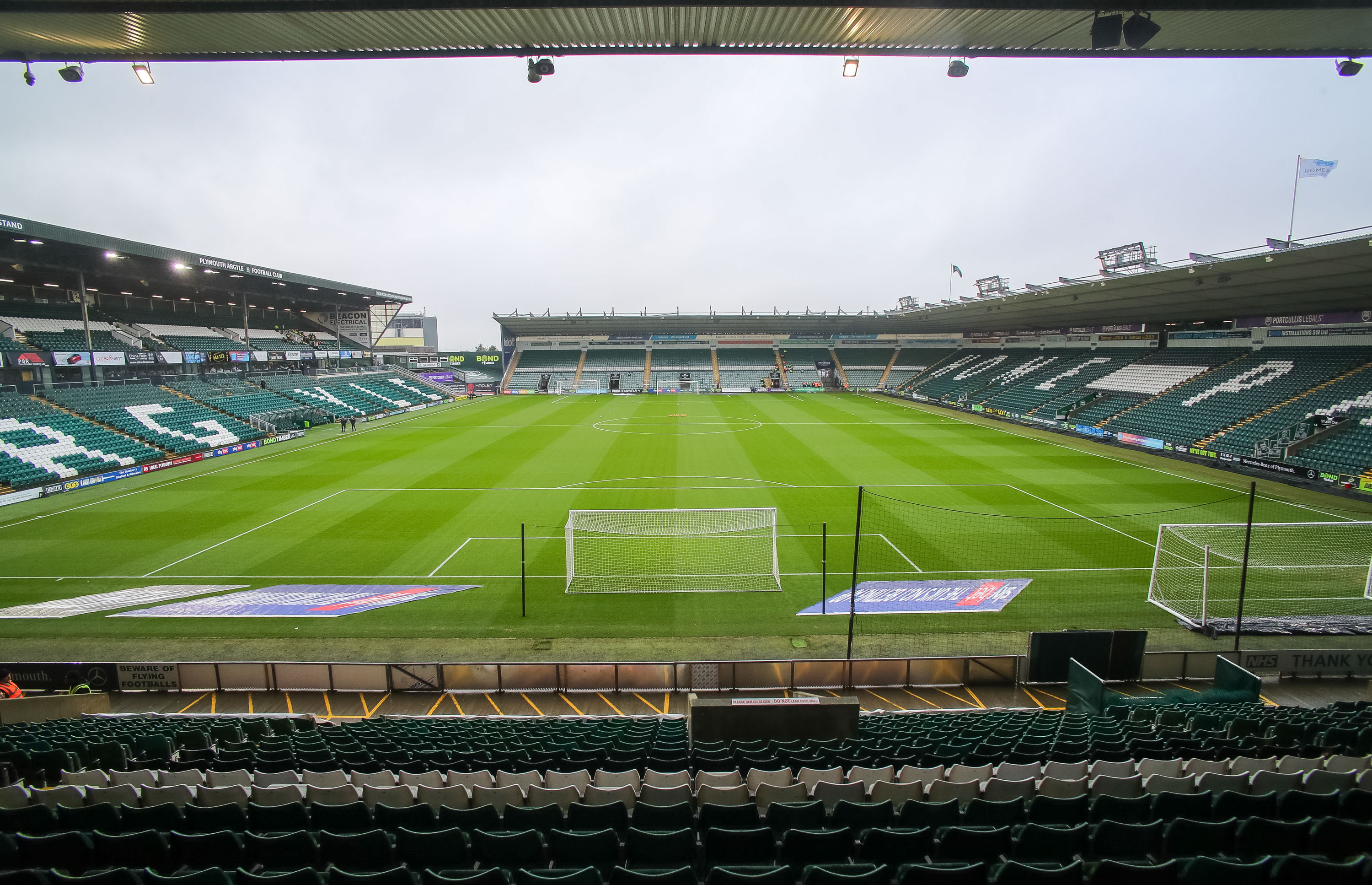 A general view of Home Park Stadium