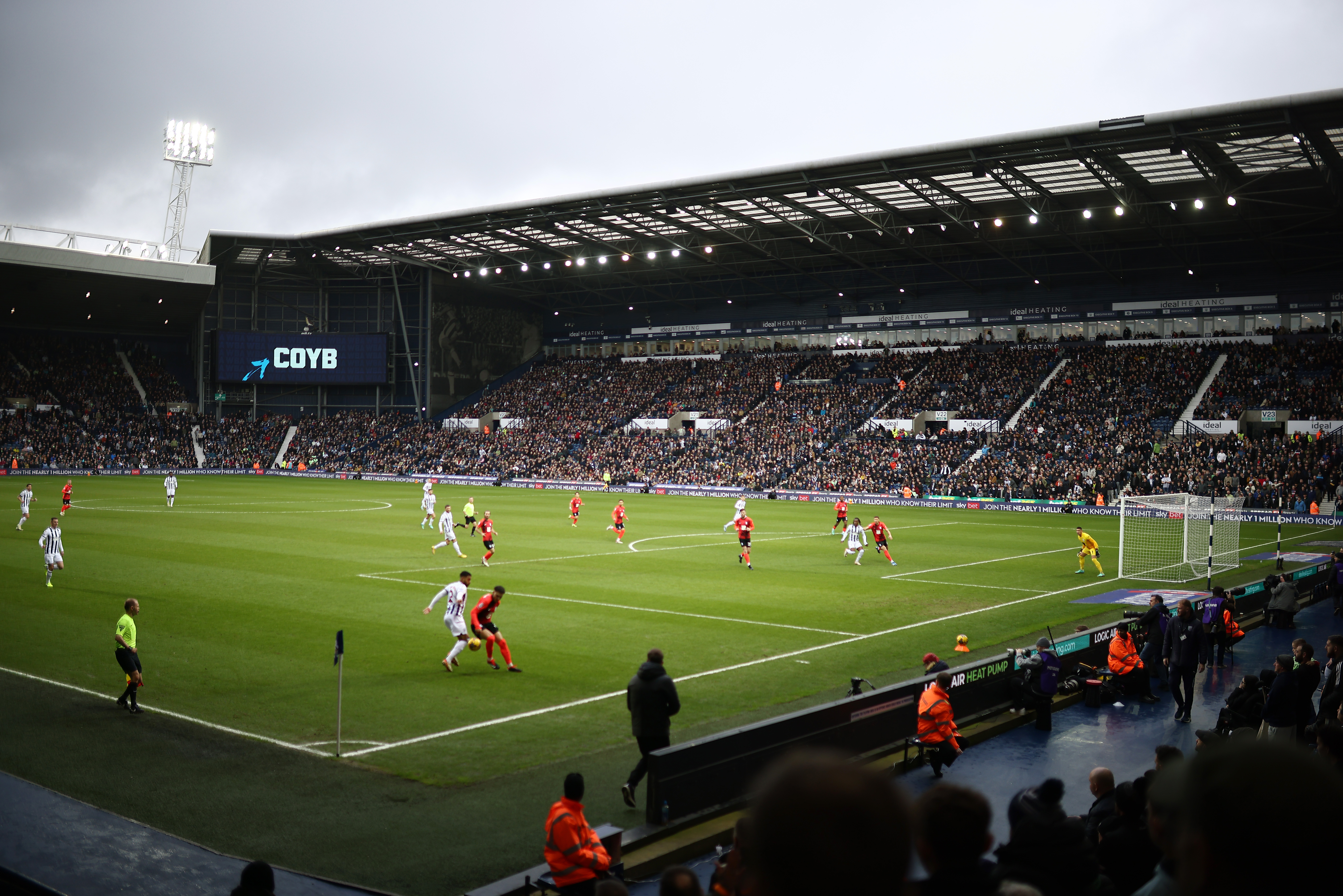 A general view of match action from Albion v Blues