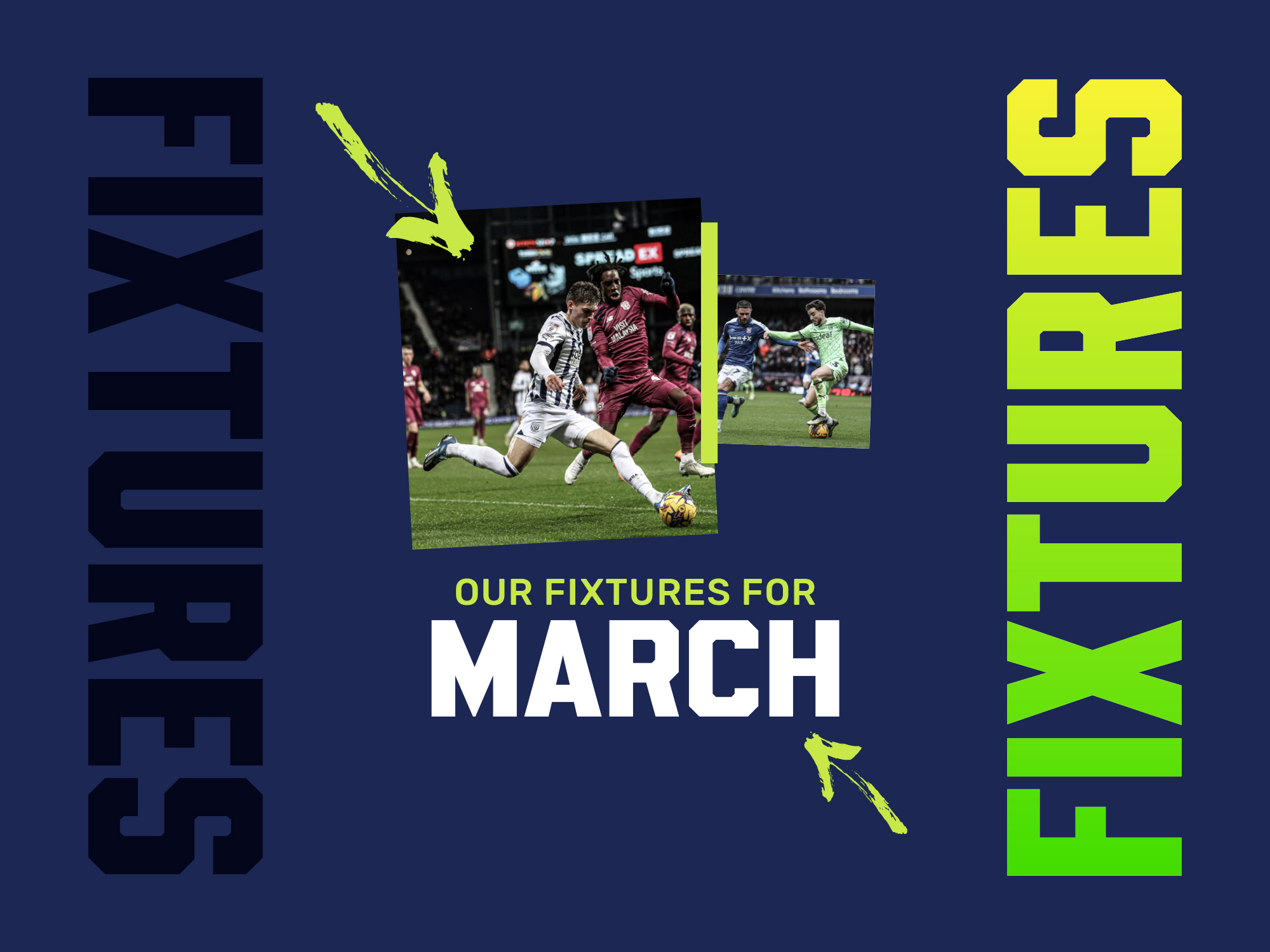 Albion's March fixtures graphic 