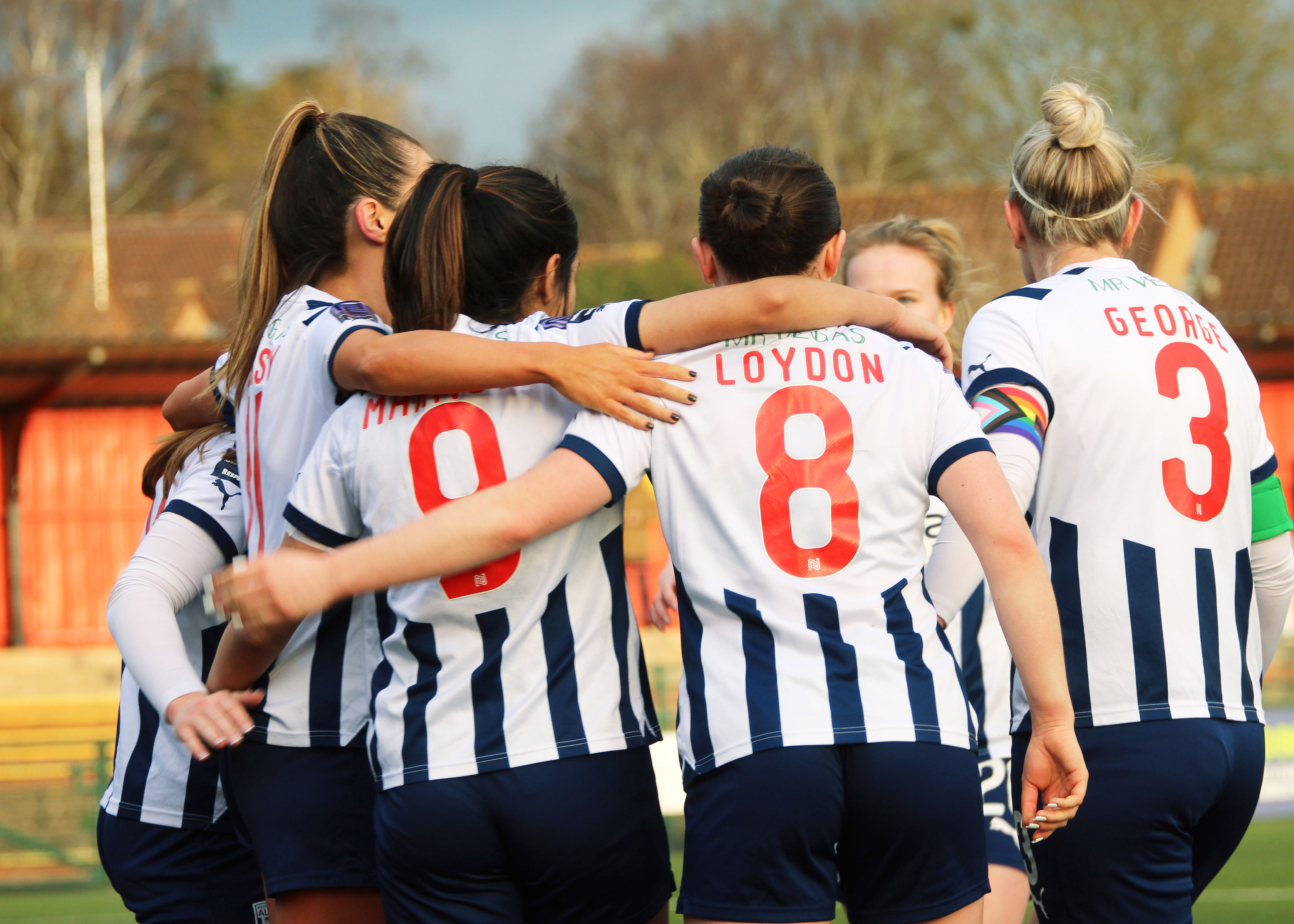 Albion Women players, in home colours.