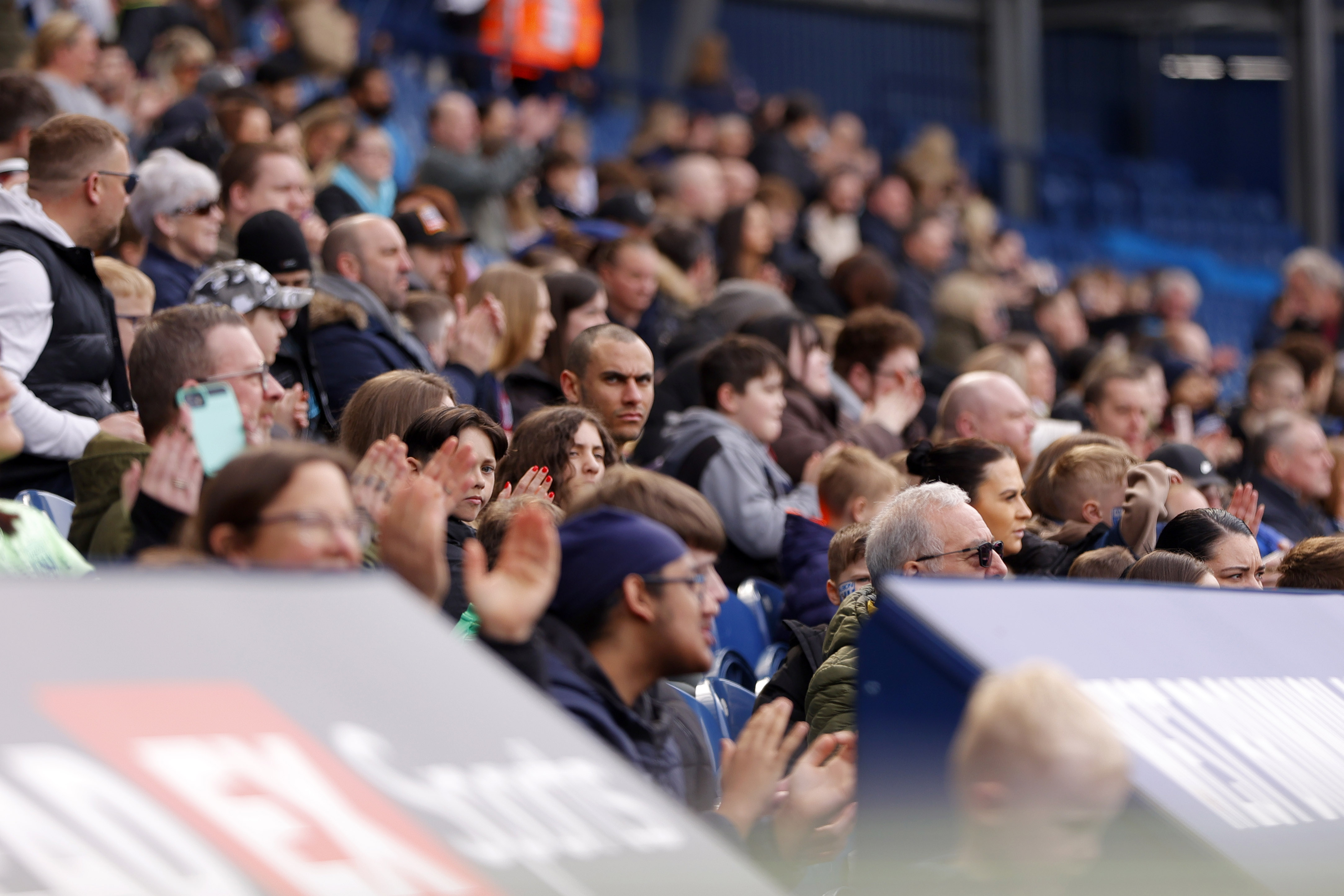 A general view of Albion fans watching the open training session at The Hawthorns