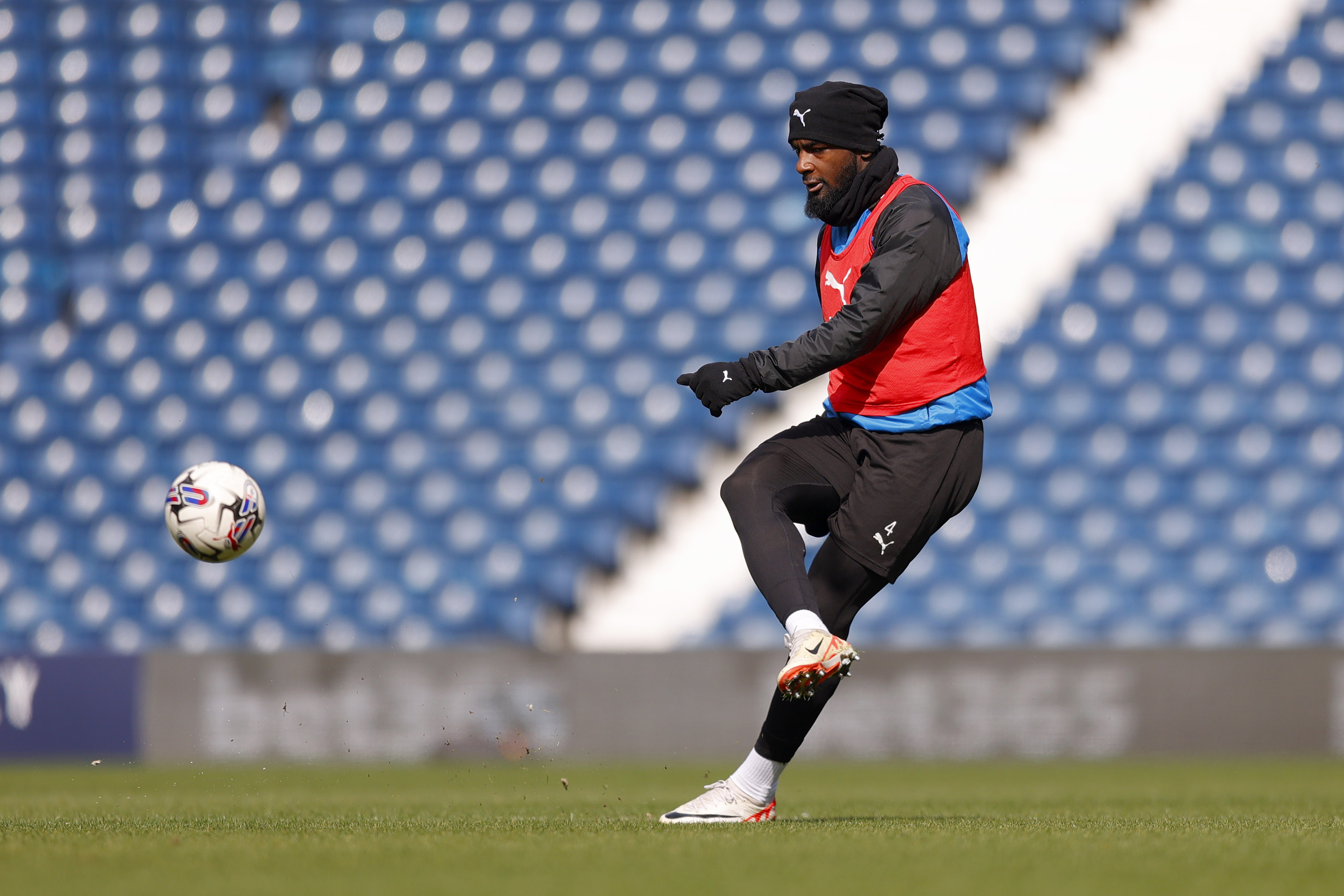 Cedric Kipre passes the ball during a training session at The Hawthorns