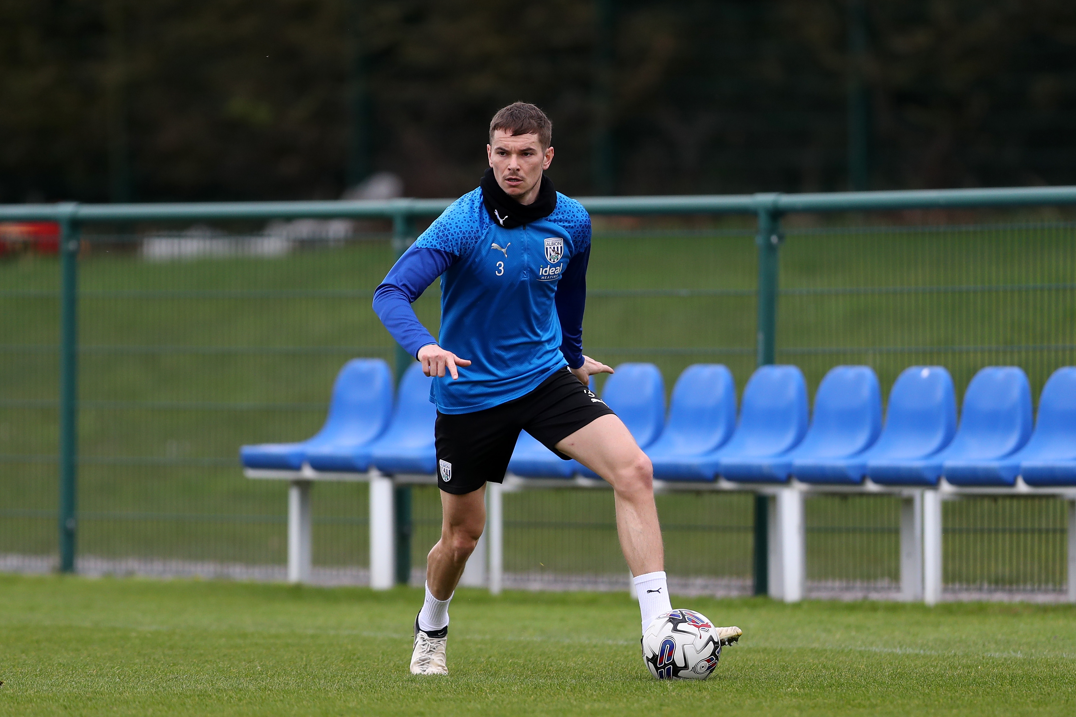 Conor Townsend on the ball during a training session
