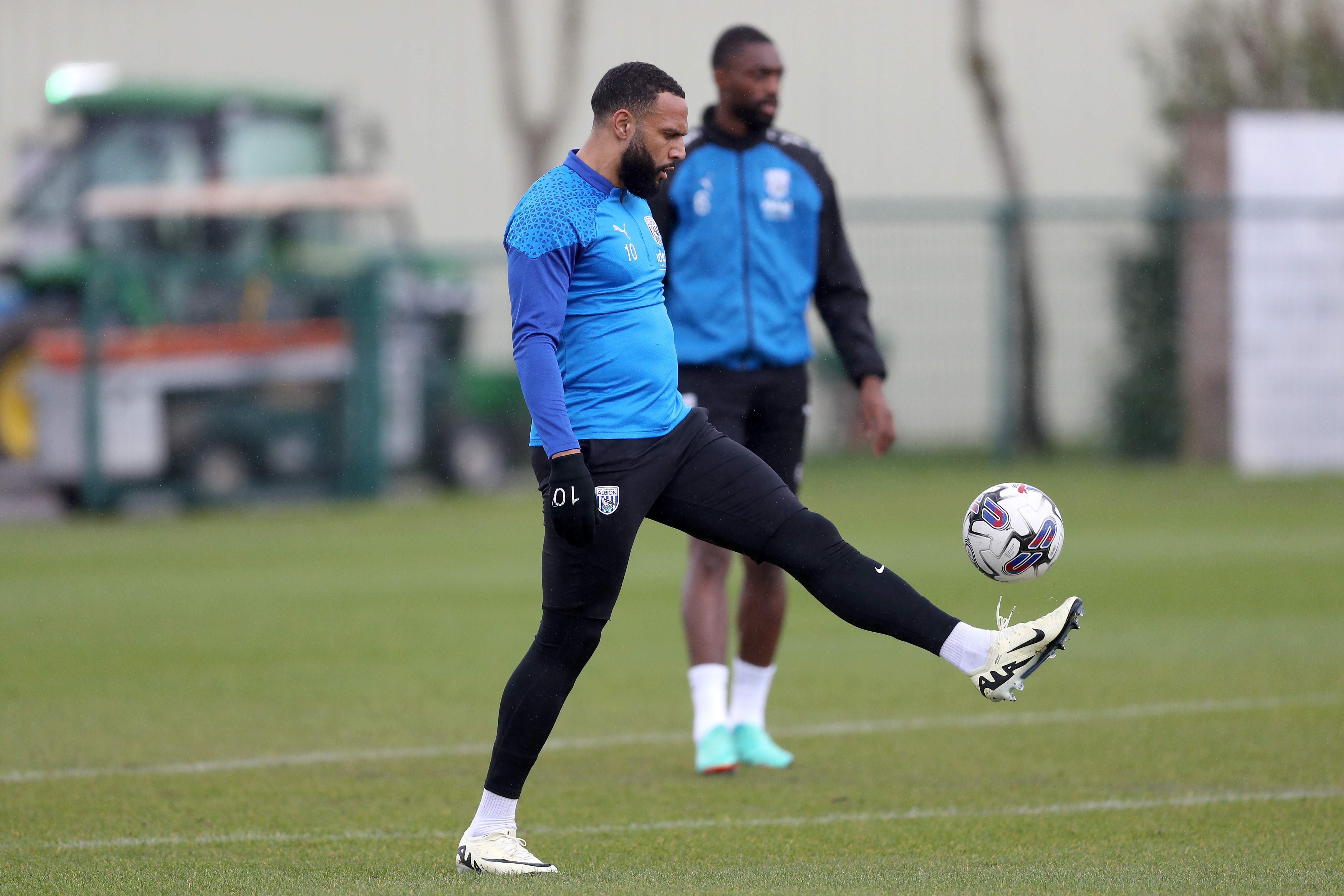 Matty Phillips juggling a football during a training session