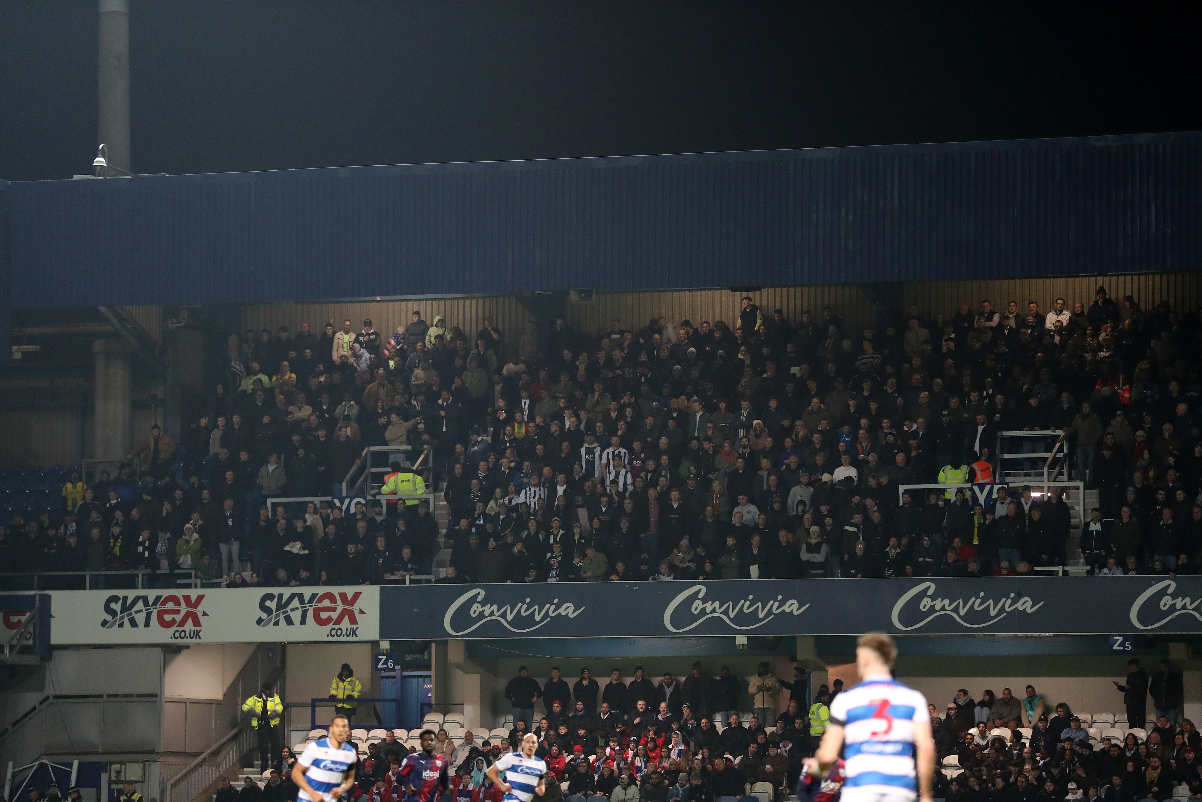 A general view of Albion fans at QPR 