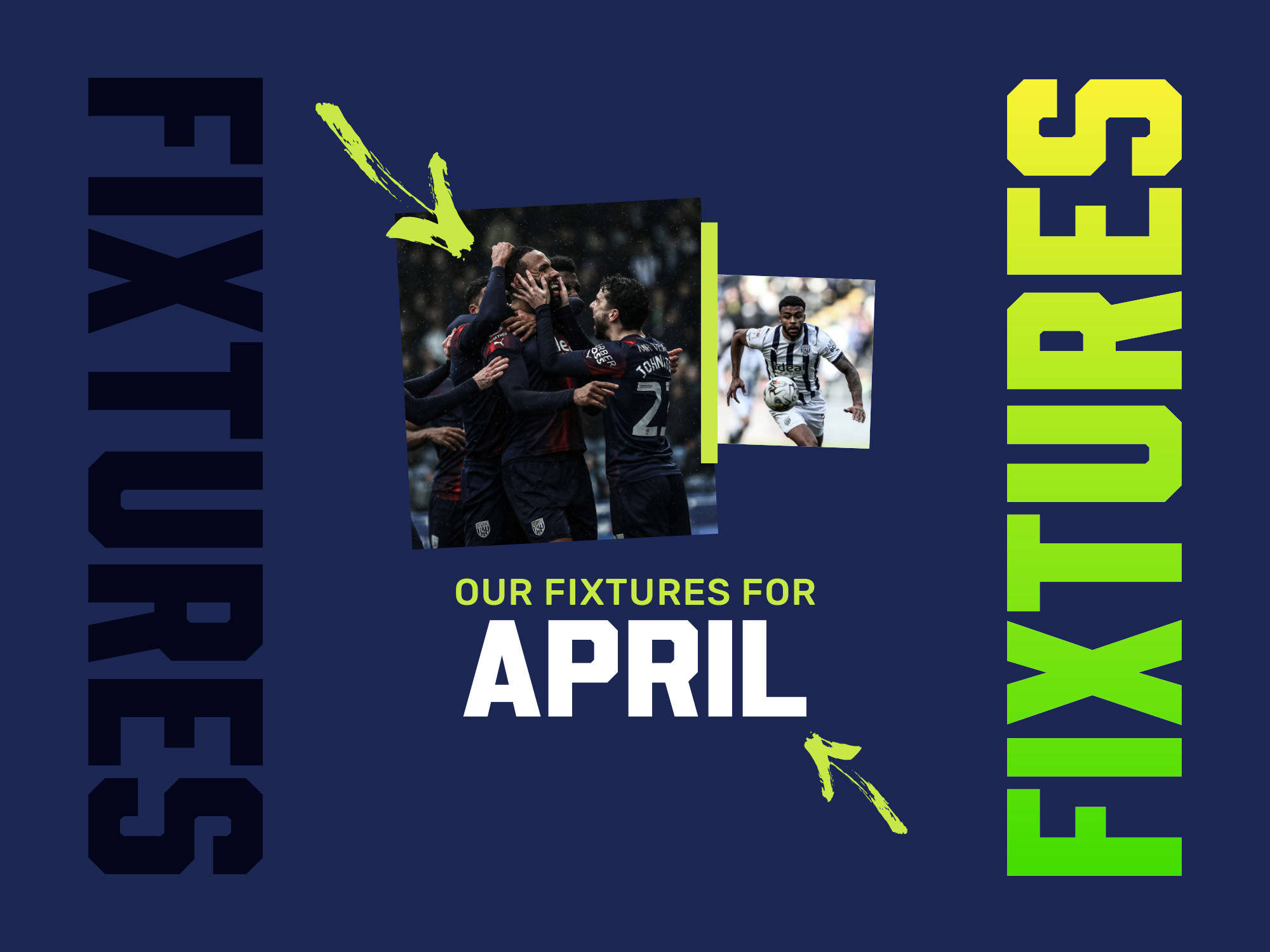 Albion's April fixtures graphic 