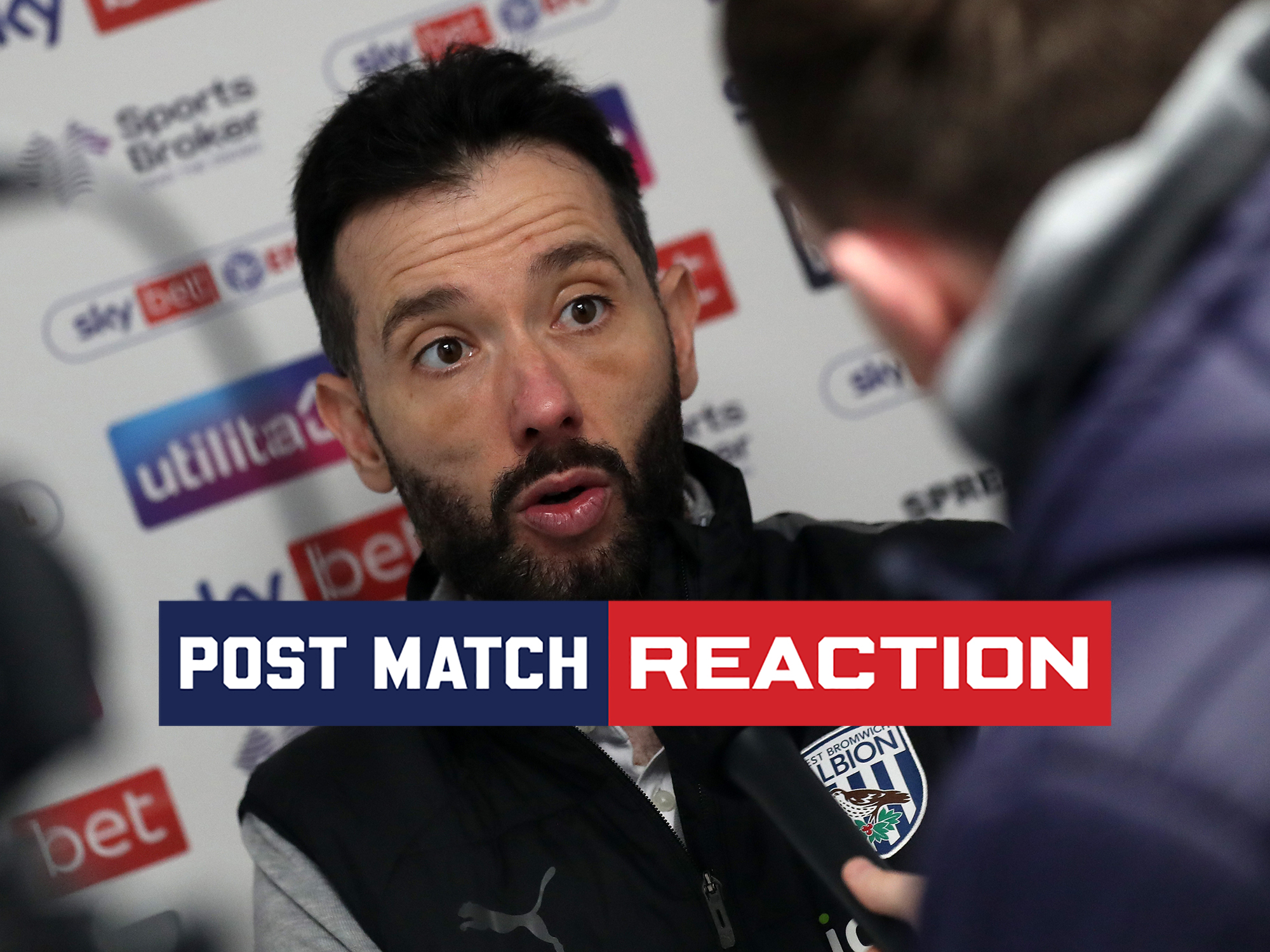 Carlos Corberán is interviewed after Albion's win against Huddersfield 