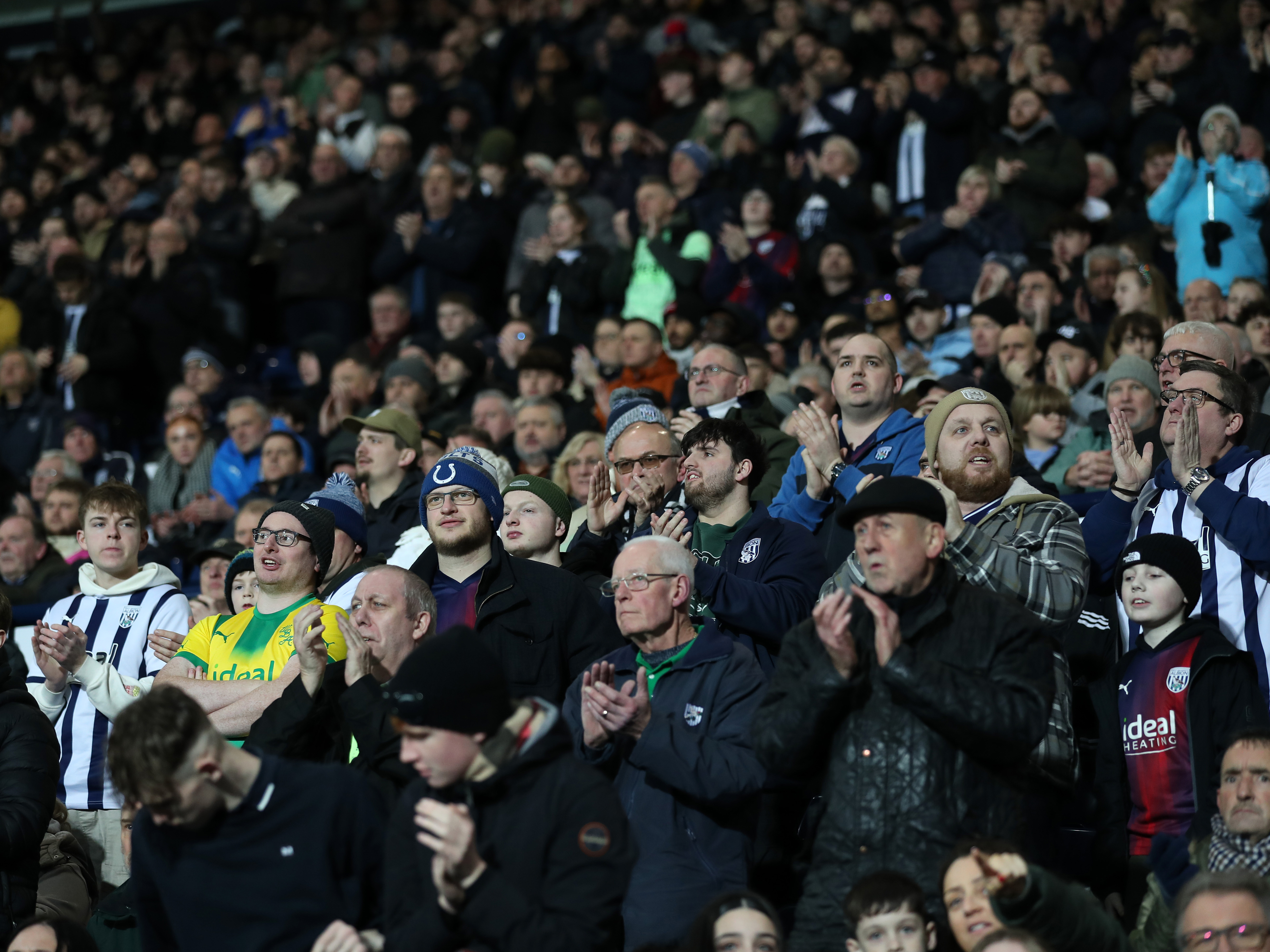 A general view of Albion supporters in the stands at The Hawthorns