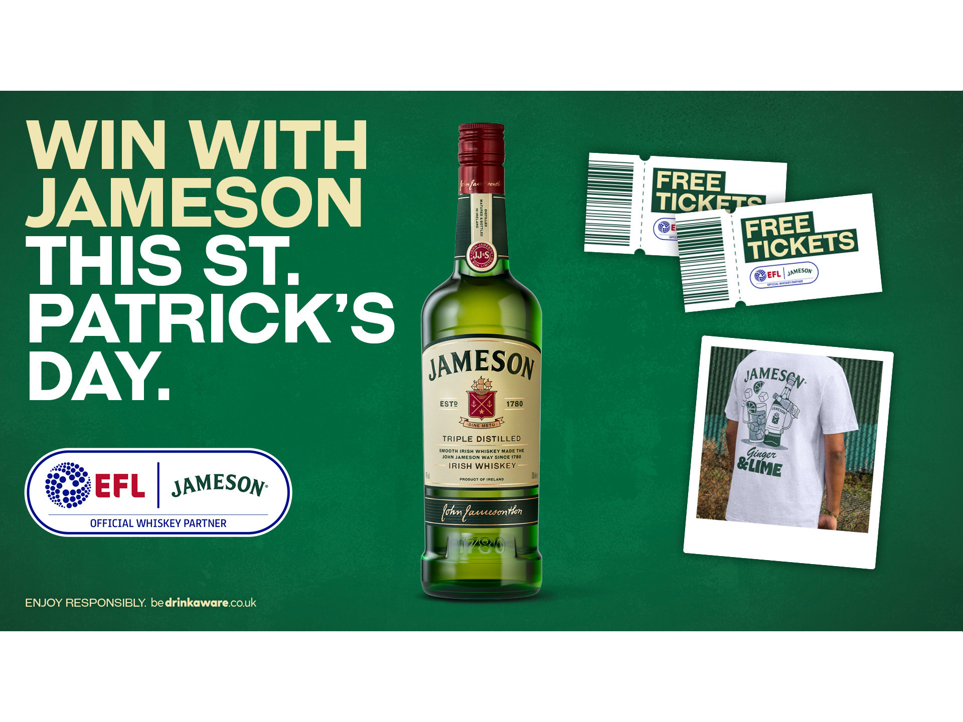 Jameson's competition graphic for St. Patrick's Day