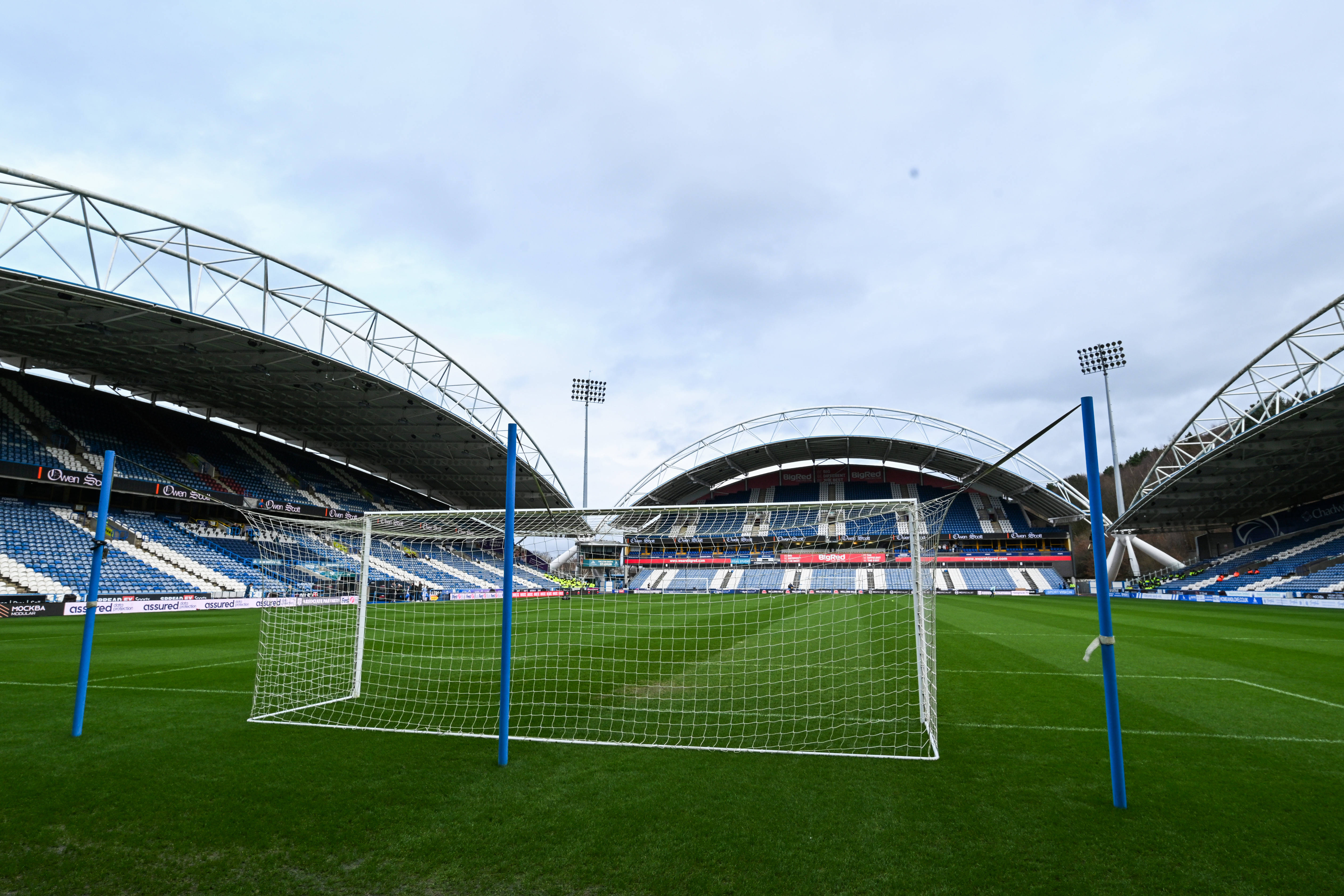 A general view of the John Smith's Stadium from behind the goal