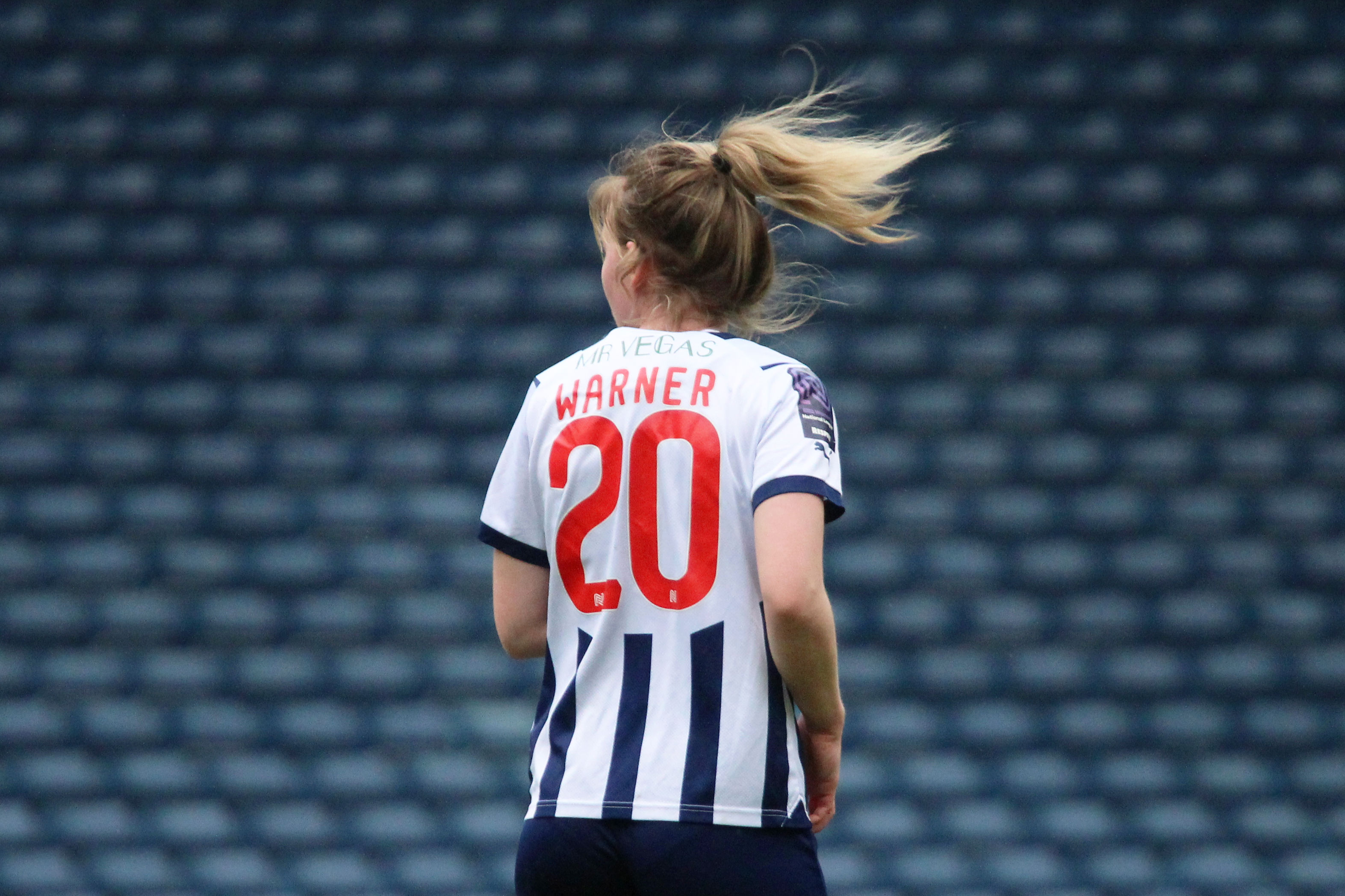 Phoebe Warner in home Albion colours.