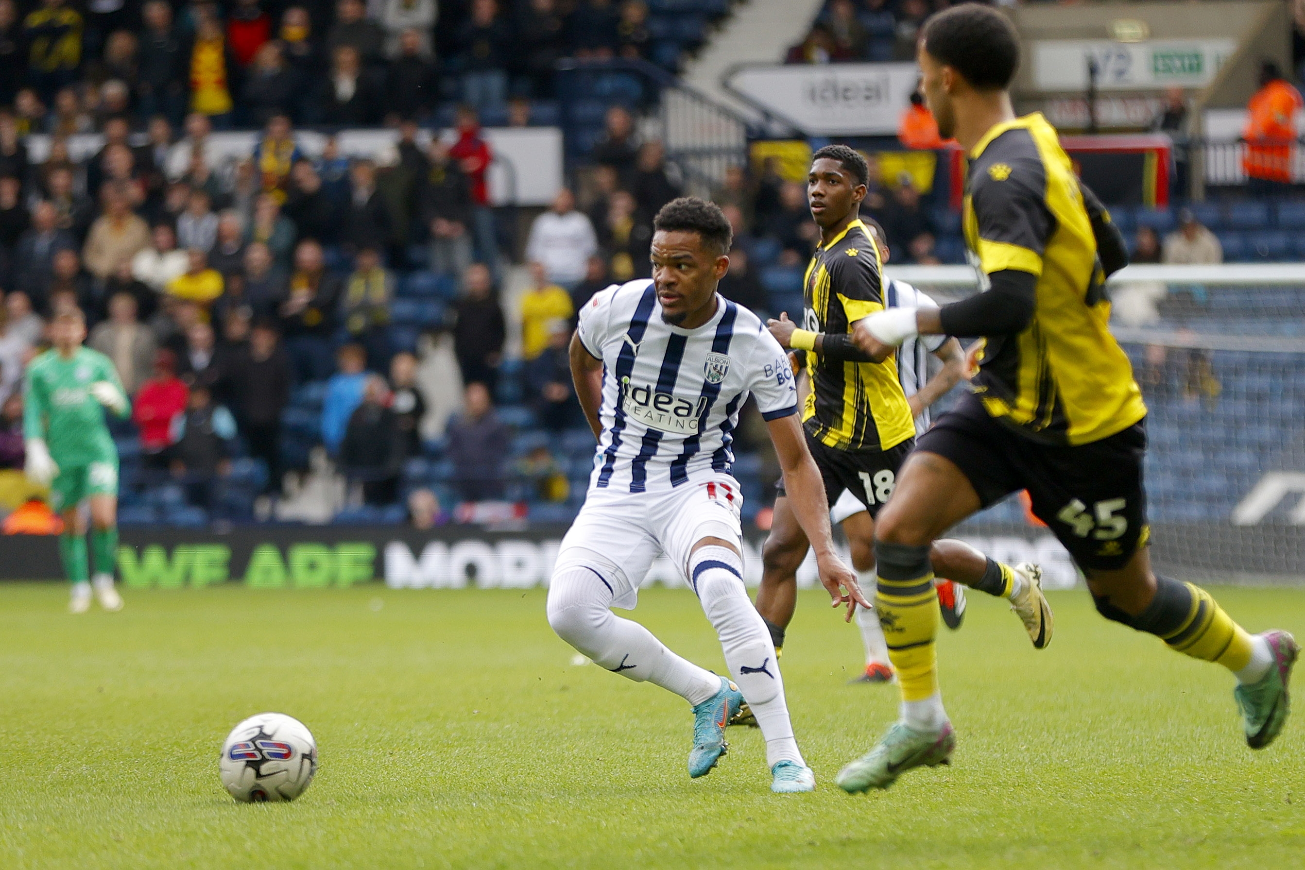 Grady Diangana on the ball against Watford 