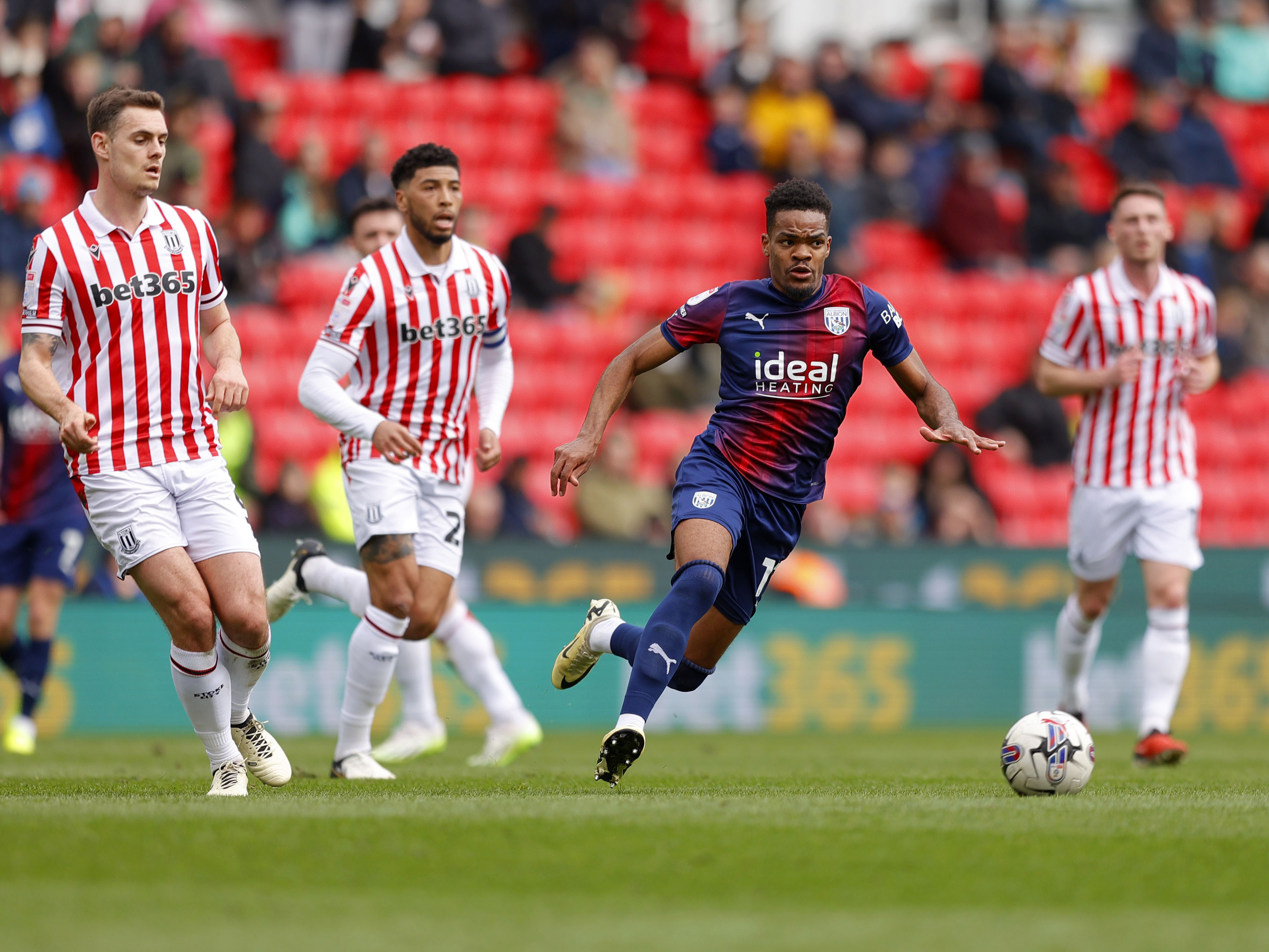An image of Grady Diangana on the ball at Stoke