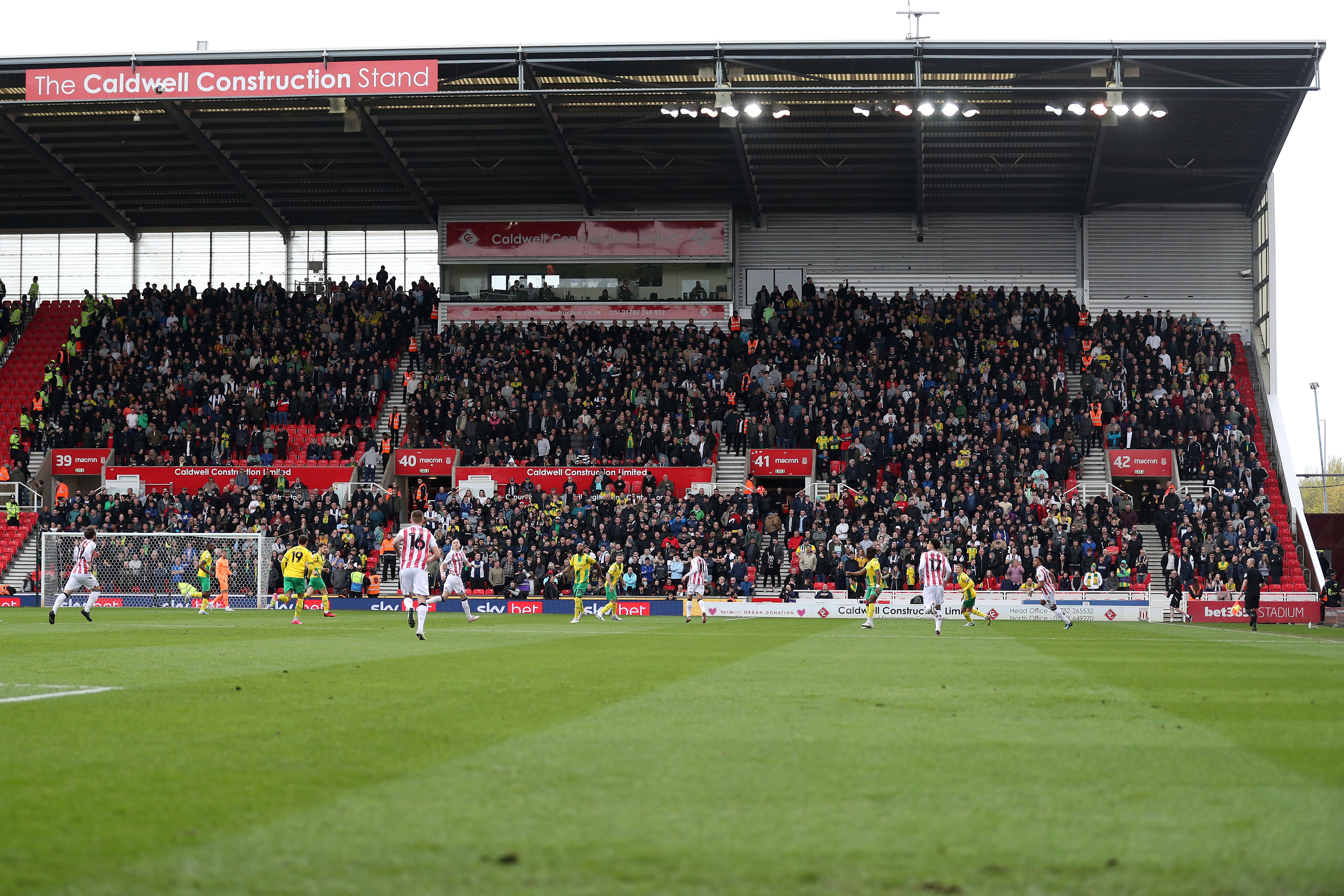 A general view of West Bromwich Albion supporters in the away end at the bet365 Stadium