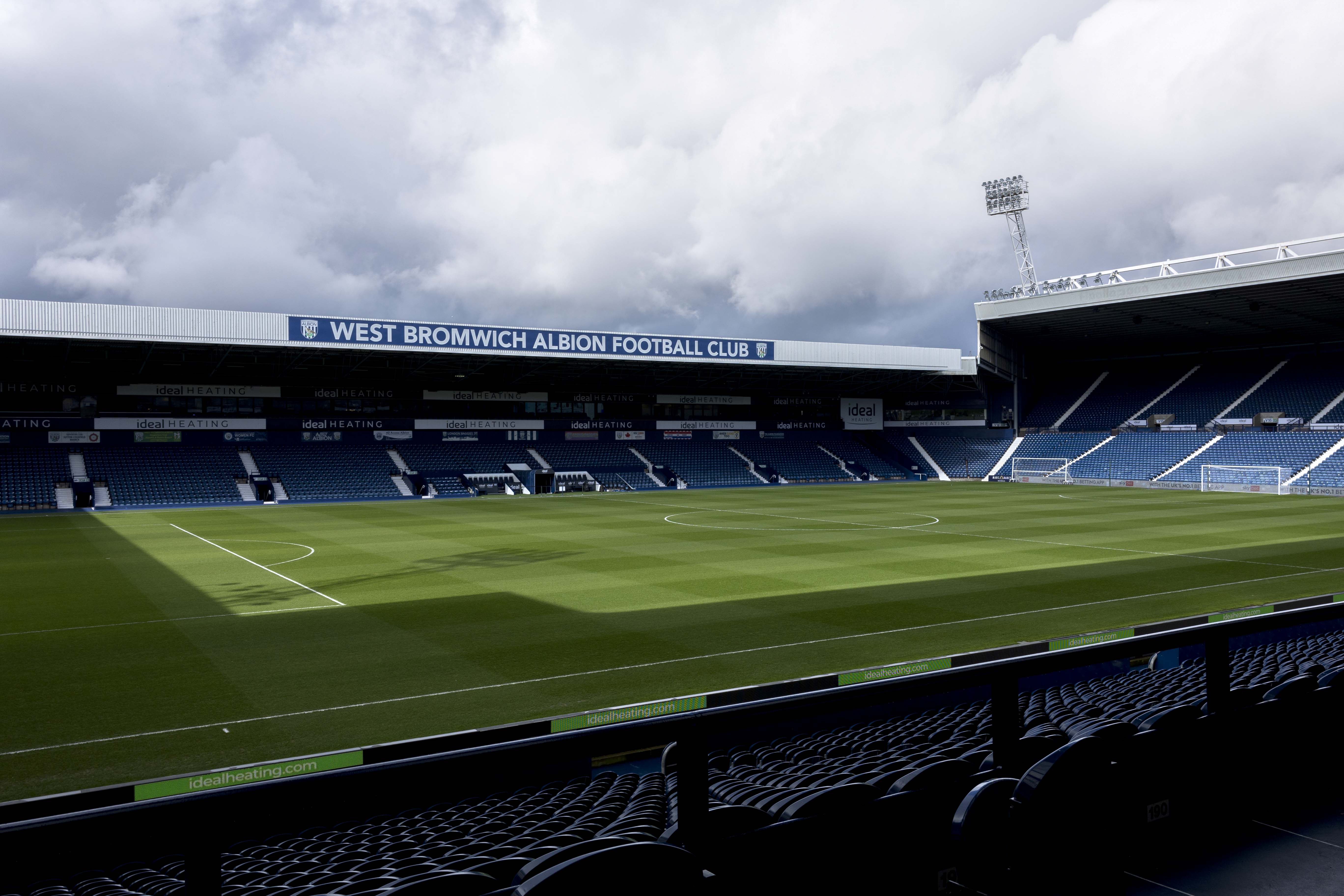 A general view of The Hawthorns looking over at the West Stand and the corner of the Brummie Road End from the middle of the East Stand