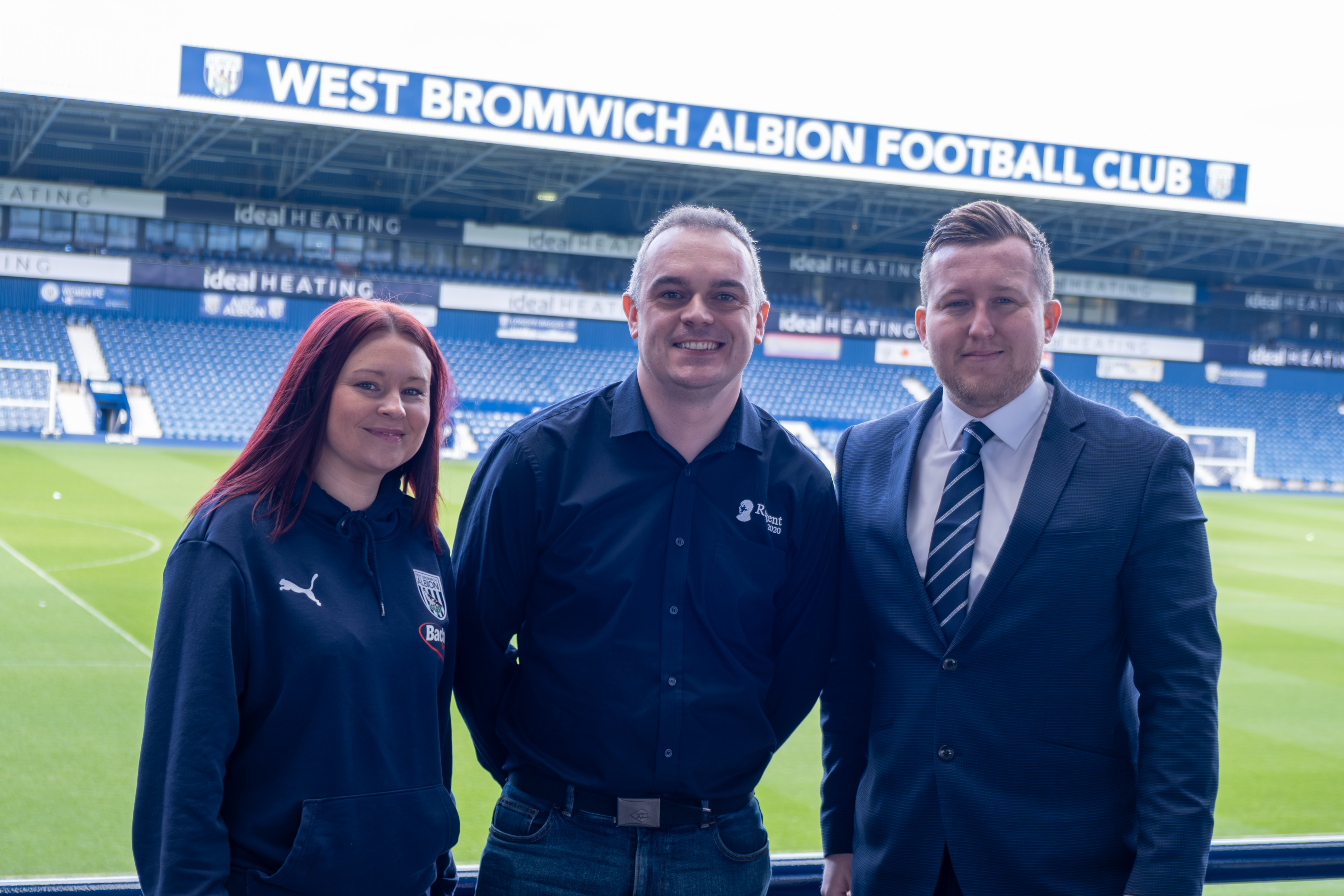 Jayne Norton & Jon Ward from The Albion Foundation at The Hawthorns with Scott Jones from Regent Publicity